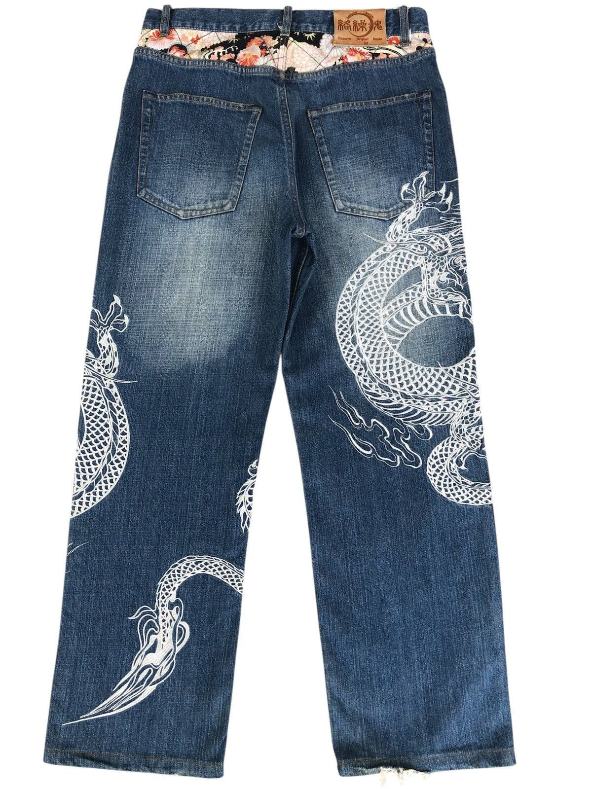 Karakuri Tamashii Karakuri Tamashii Embroidered Jeans Distressed Size US 31 - 2 Thumbnail