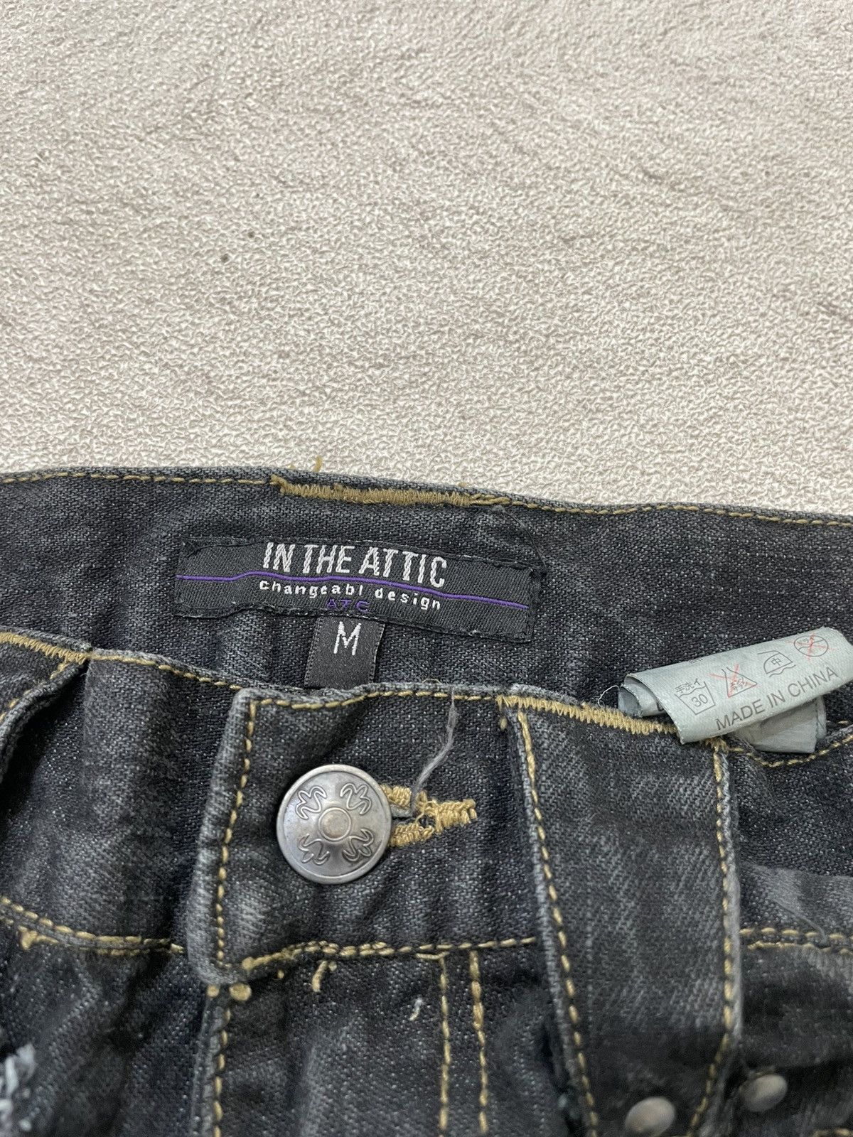 Kapital 2000s In the Attic Archive Punk Heavy Distressed Black Denim Size US 30 / EU 46 - 7 Thumbnail