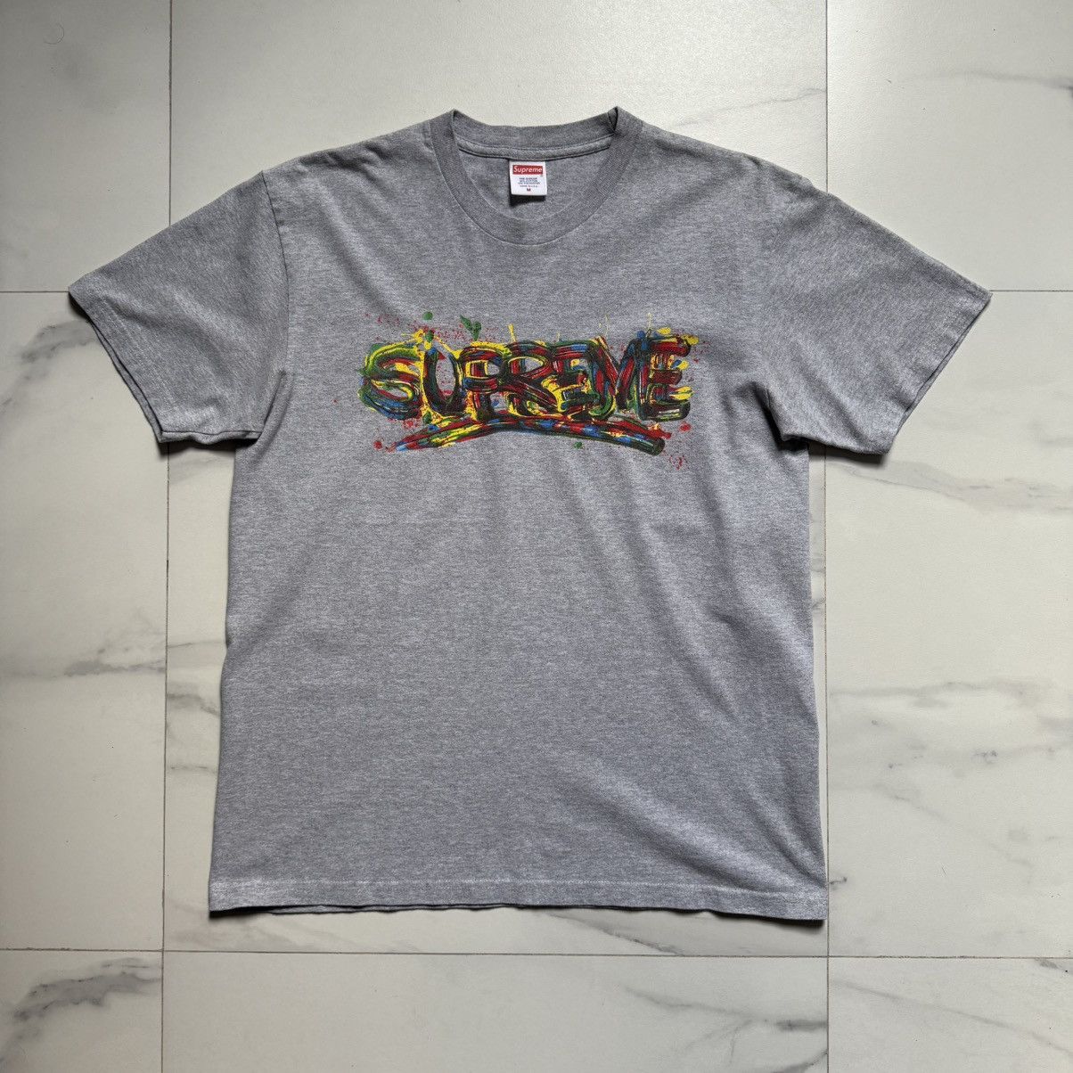 Supreme Supreme Paint Logo SS20 T-Shirt Heather Grey Size US M / EU 48-50 / 2 - 2 Thumbnail