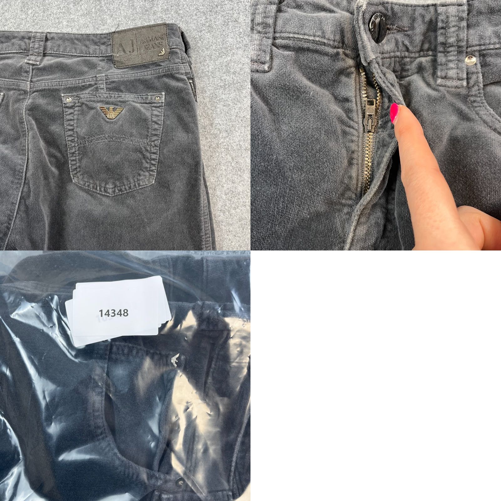 Vintage Armani Jeans Jeans Slim Moleskin 30 30 UK 10 Charcoal Grey Vintage Womens Slim Fit 30 In Inside Leg 30in 5-Pocket Size 32" / US 10 / IT 46 - 9 Thumbnail
