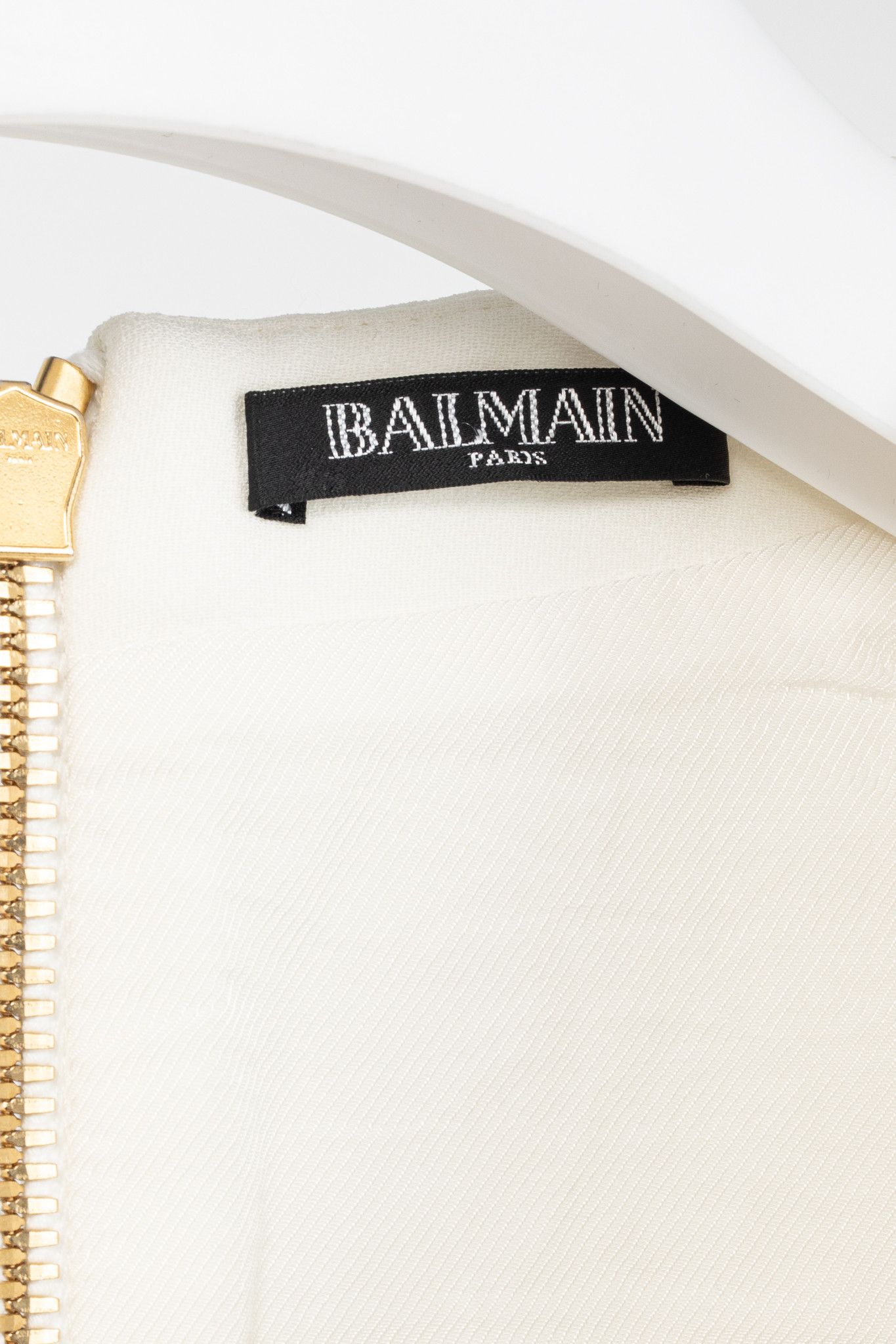 Balmain Balmain White Crepe Square-Neck Cropped Bustier Size XS / US 0-2 / IT 36-38 - 4 Thumbnail