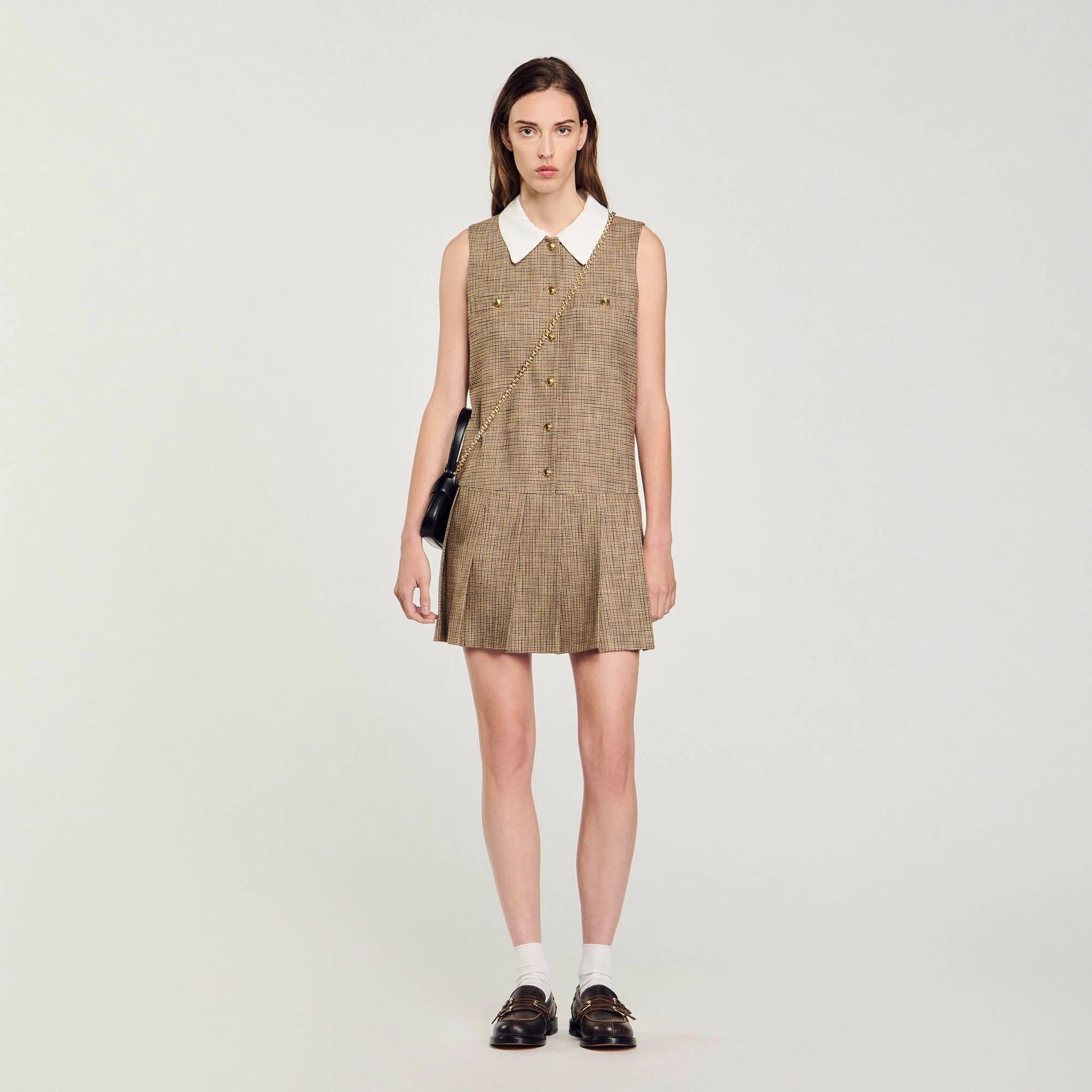 Sandro Short micro houndstooth dress Size XS / US 0-2 / IT 36-38 - 4 Thumbnail