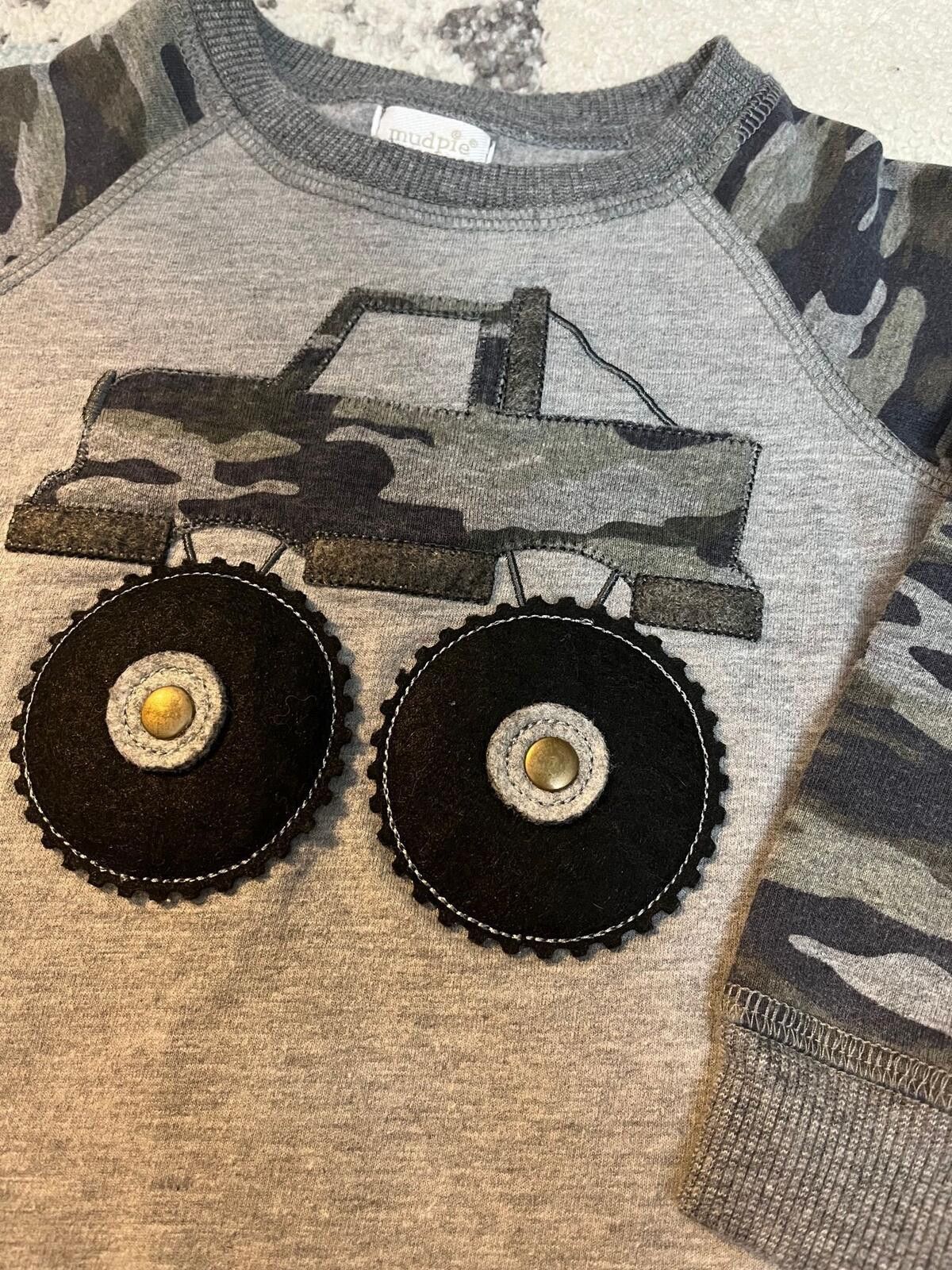 Other Mud Pie Camo Truck Lightweight Sweatshirt Size ONE SIZE - 1 Thumbnail