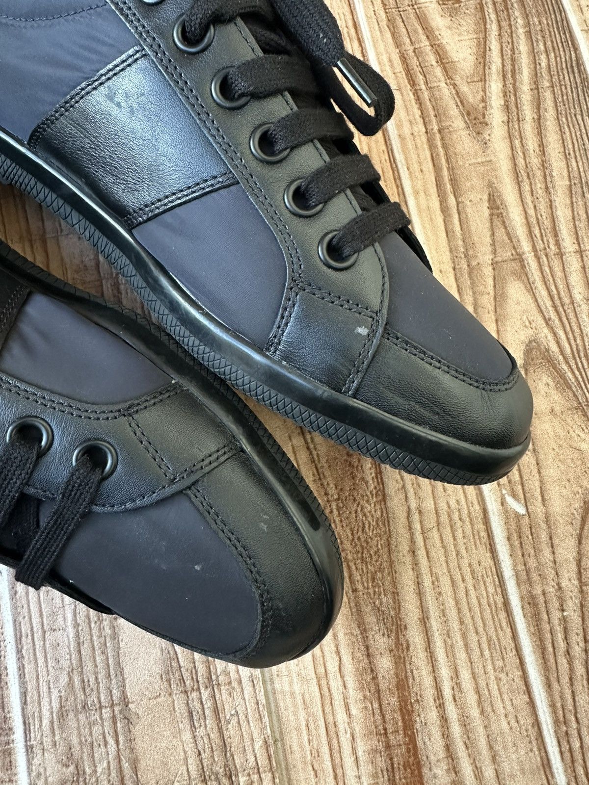 Prada Prada Men’s Nylon-Spazzolato Leather Sneaker Lowtops Size US 10 / EU 43 - 12 Thumbnail