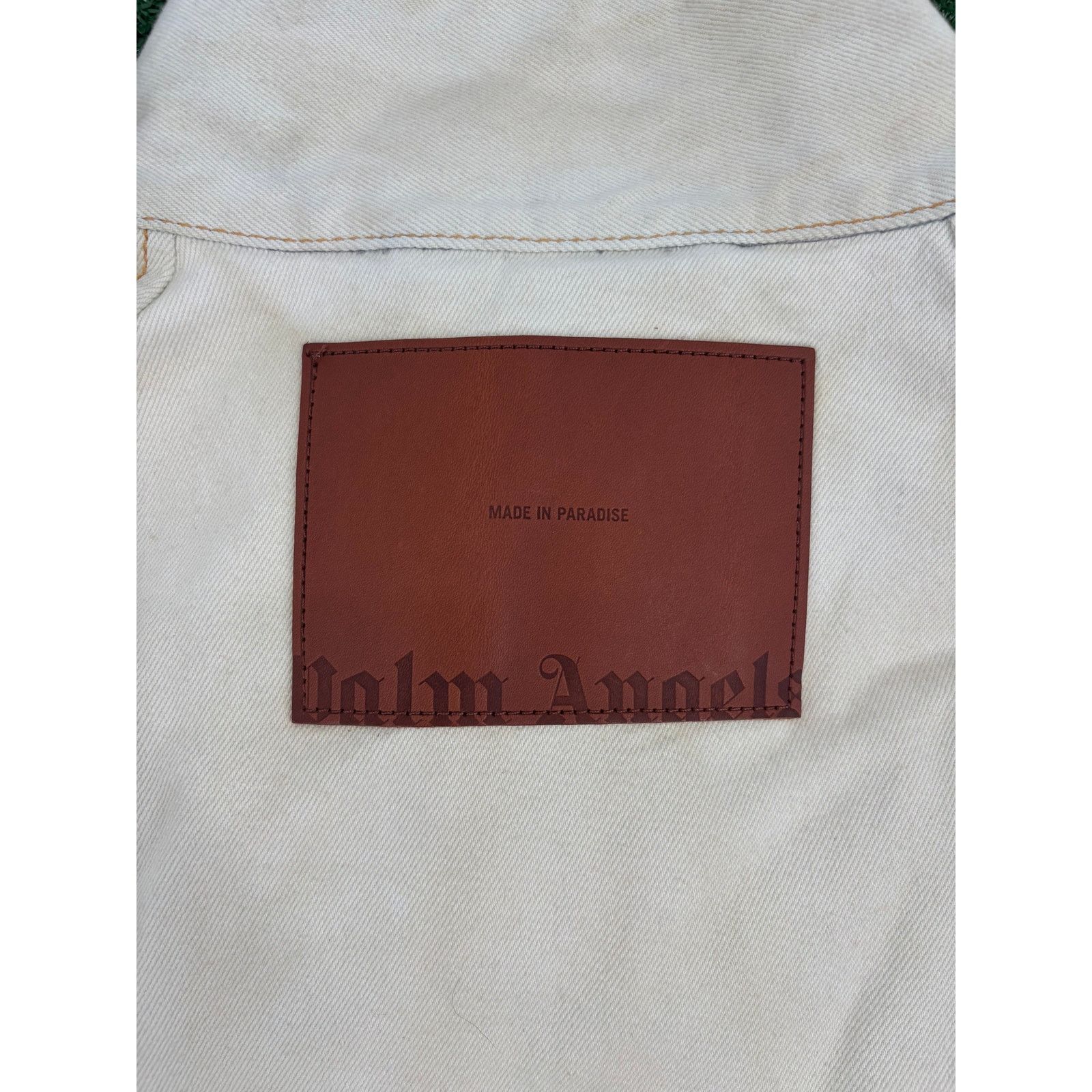 Palm Angels Palm Angels Dirtybull Mulholland Beige Denim Jacket Size LG Size US L / EU 52-54 / 3 - 3 Thumbnail