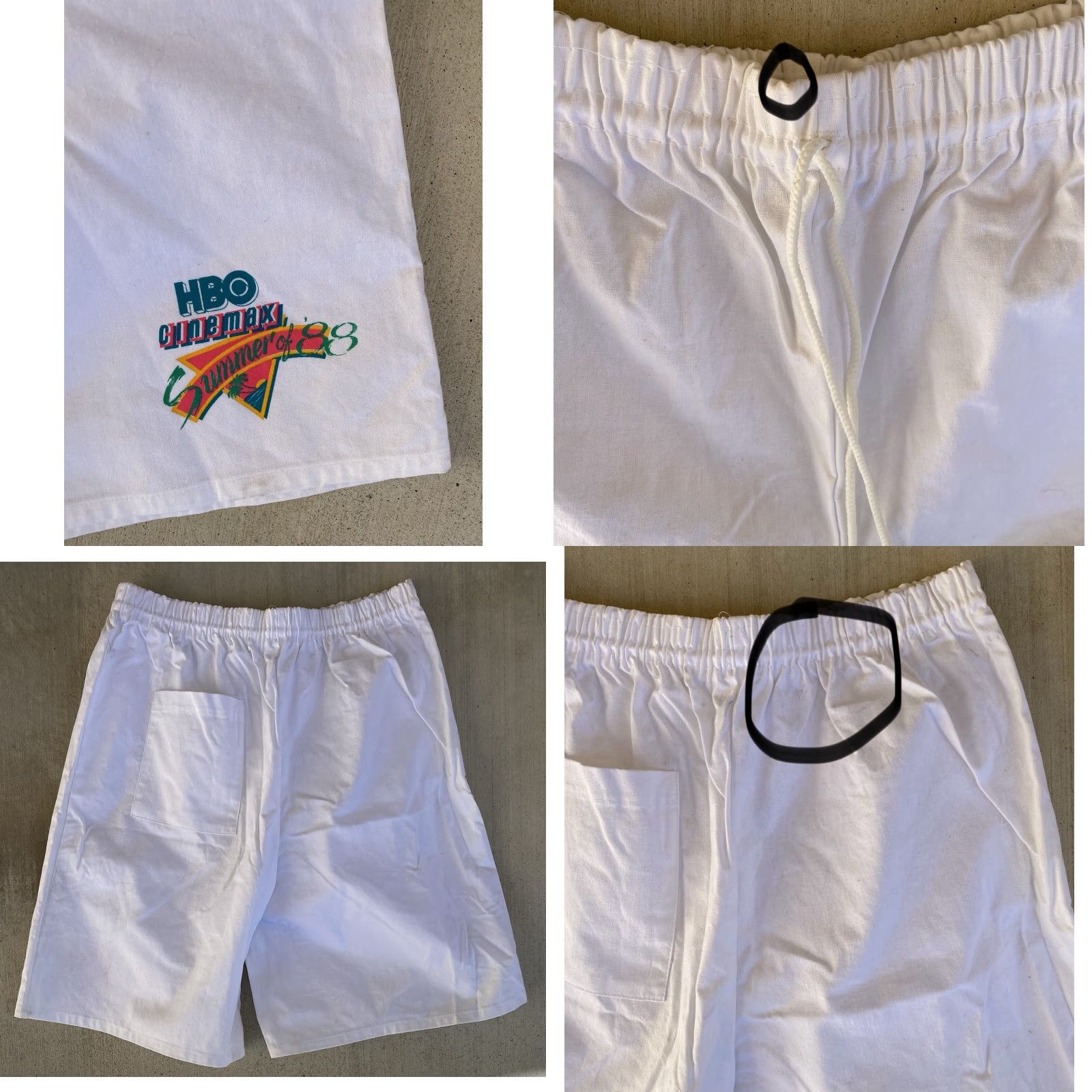 Vintage VINTAGE HBO Cinemax Summer Of 88 Graphics Shorts Drawstring White Cotton Size L Mens Shorts Size US 33 - 9 Thumbnail