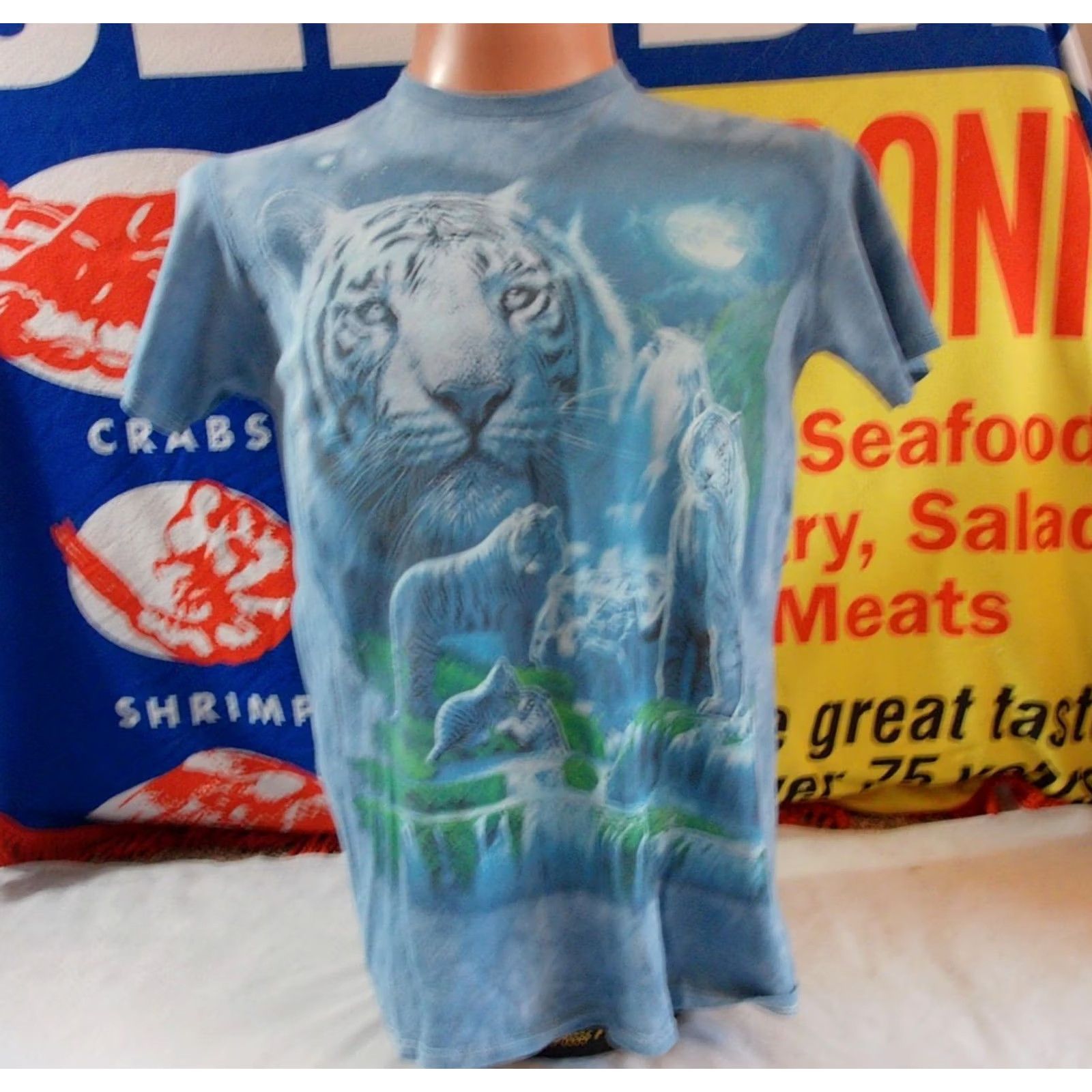 Liquid Blue VTG LIQUID BLUE White Tiger & Moon Shirt Adult Medium Tye Dye BENGAL SIBERIAN t Size US M / EU 48-50 / 2 - 2 Thumbnail