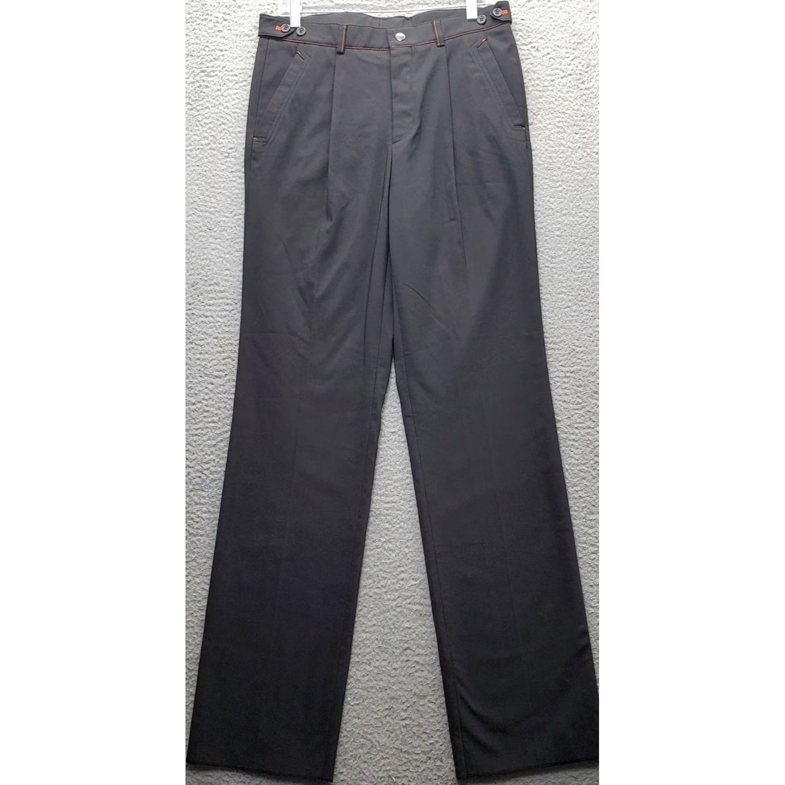 Vintage Greg Norman Mens Pants Shirt? No, Dress Pants Mens 31 Black Pleated Front Straight Vintage? No Size US 31 - 2 Thumbnail