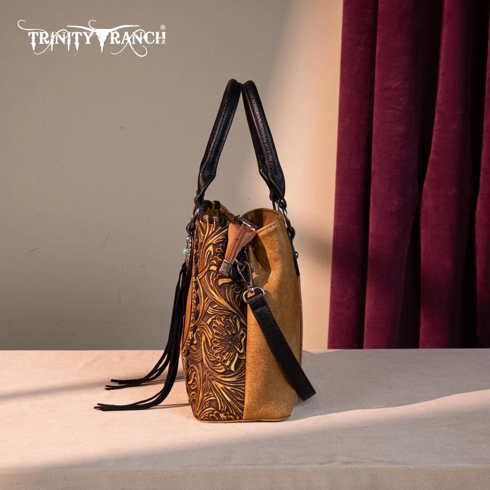 Designer Trinity Ranch Stylish Tote Handbag with Tassels Size ONE SIZE - 2 Thumbnail