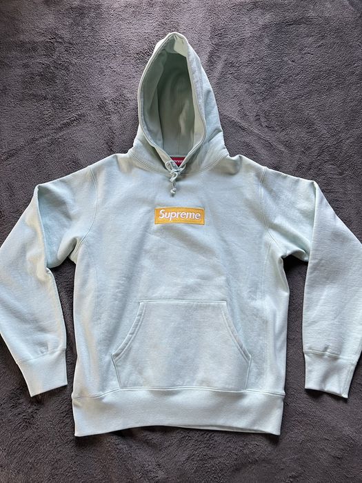 Supreme Supreme Ice Blue Box Logo Hoodie Grailed