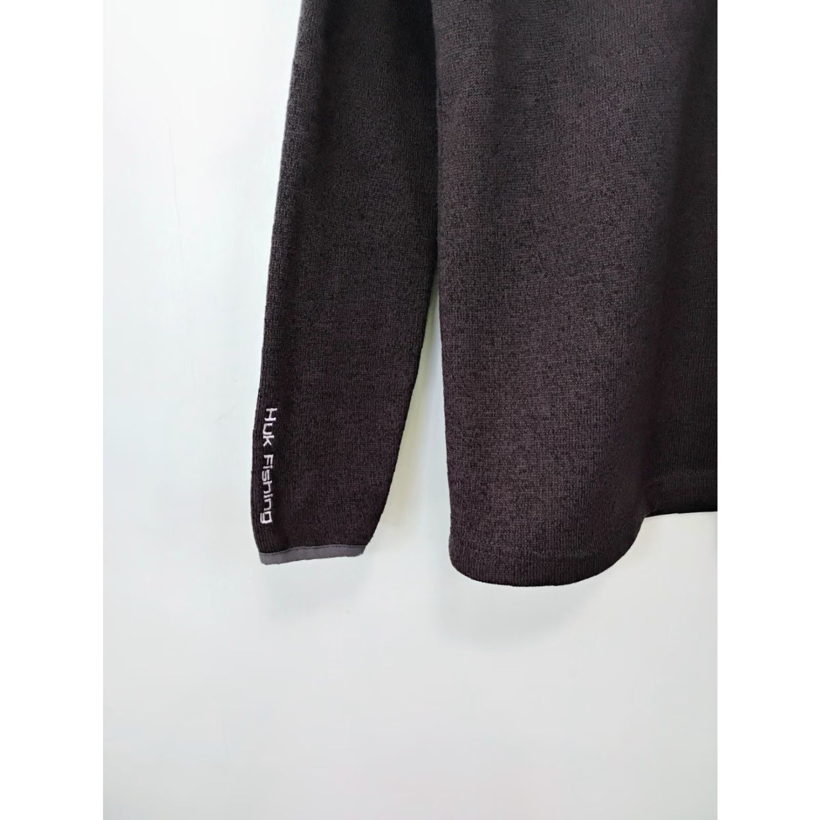 Vintage Huk 1/2 Zip Pullover Sweater Long Sleeve Solid Dark Brown Mens S Size US S / EU 44-46 / 1 - 3 Thumbnail