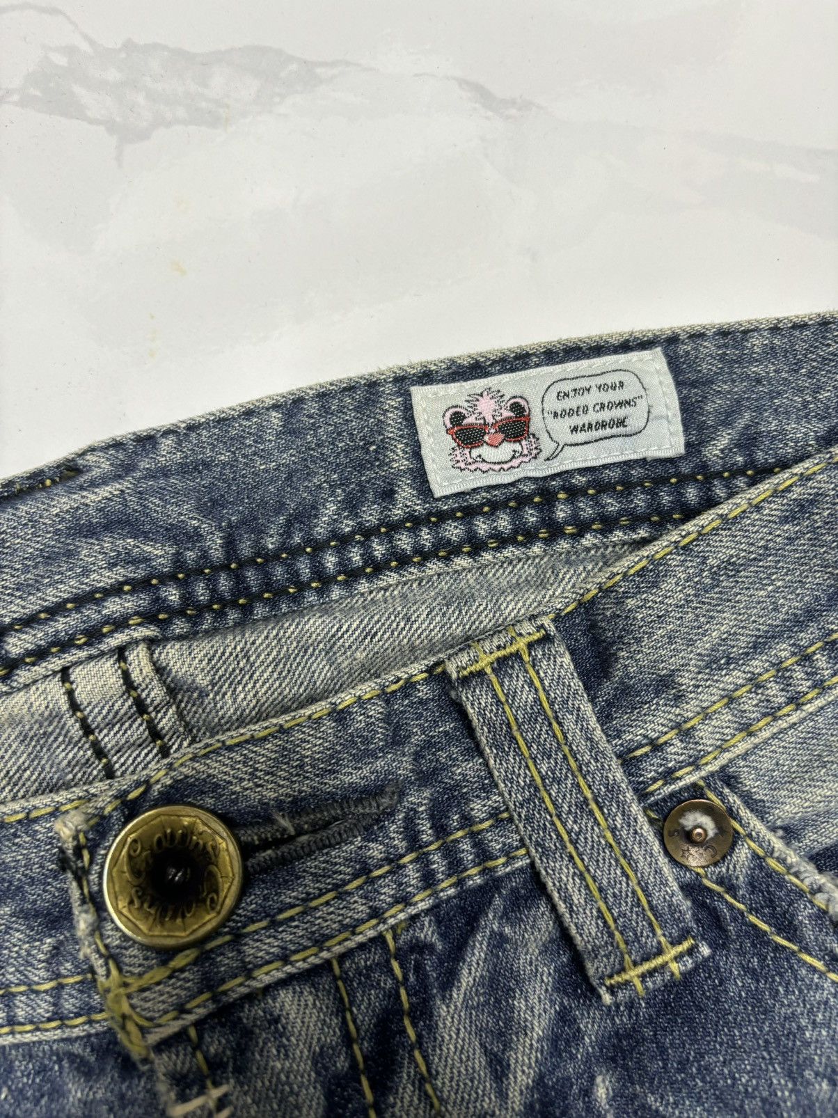 If Six Was Nine Vintage Flare Jeans Japan Rodeo Crown Distressed Denim Size 31" - 9 Thumbnail