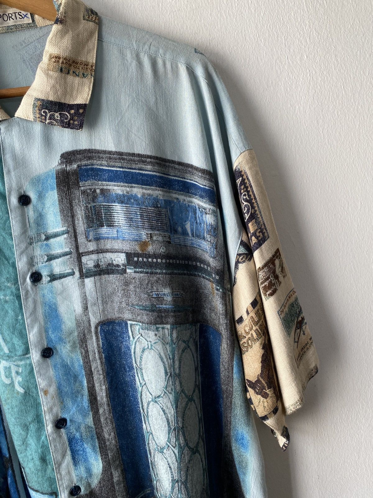 Japanese Brand × Vintage 1990s - Pia Sports Overprint Button Up Shirt Size US XL / EU 56 / 4 - 6 Thumbnail