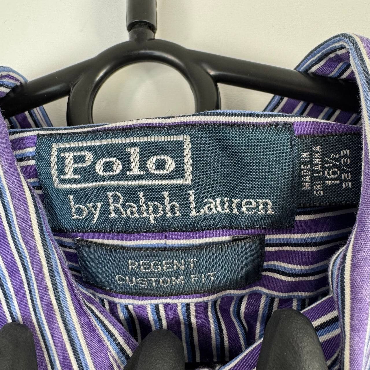 Polo Ralph Lauren Polo Ralph Lauren Regent Custom Fit Purple Striped 16.5 Size US XL / EU 56 / 4 - 3 Thumbnail