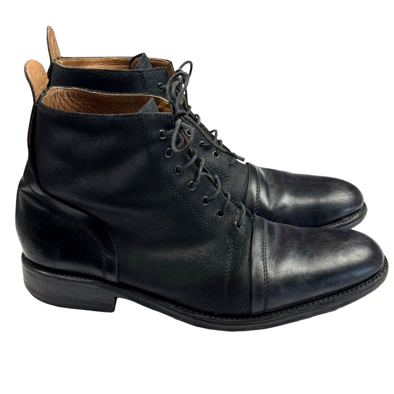 Grenson Grenson England Leather Men's Combat Boots Black • 10.5 US 9.5 UK Boots Mens Leather Black Combat Lace Up Ankle Rubber Sole UK Origin Size US 10 / EU 43 - 5 Thumbnail