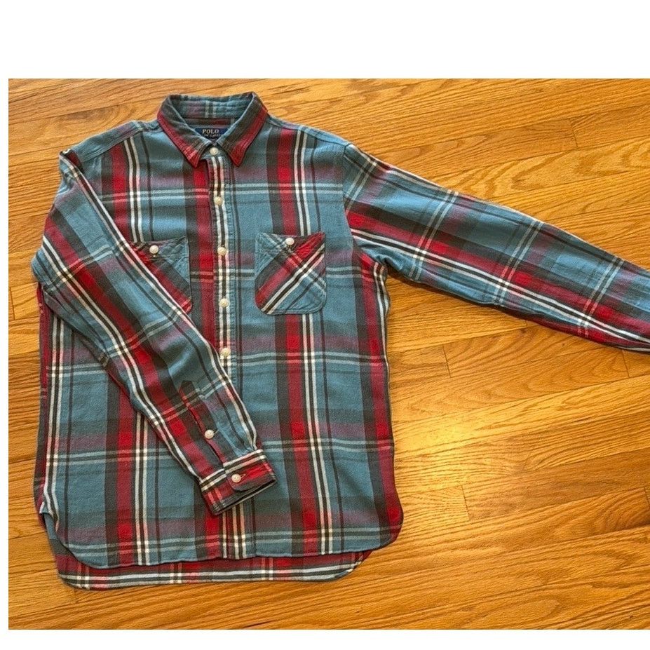 Polo Ralph Lauren Polo RL | Brushed Cotton Work Shirt with Chin Strap Size US M / EU 48-50 / 2 - 7 Thumbnail