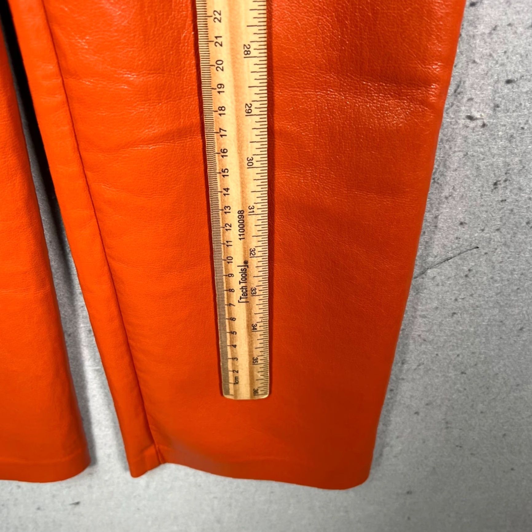 Vintage Wilfred The Melina High-Waisted Faux Leather Pants Orange Womens Size 2 Size 26" / US 2 / IT 38 - 6 Thumbnail