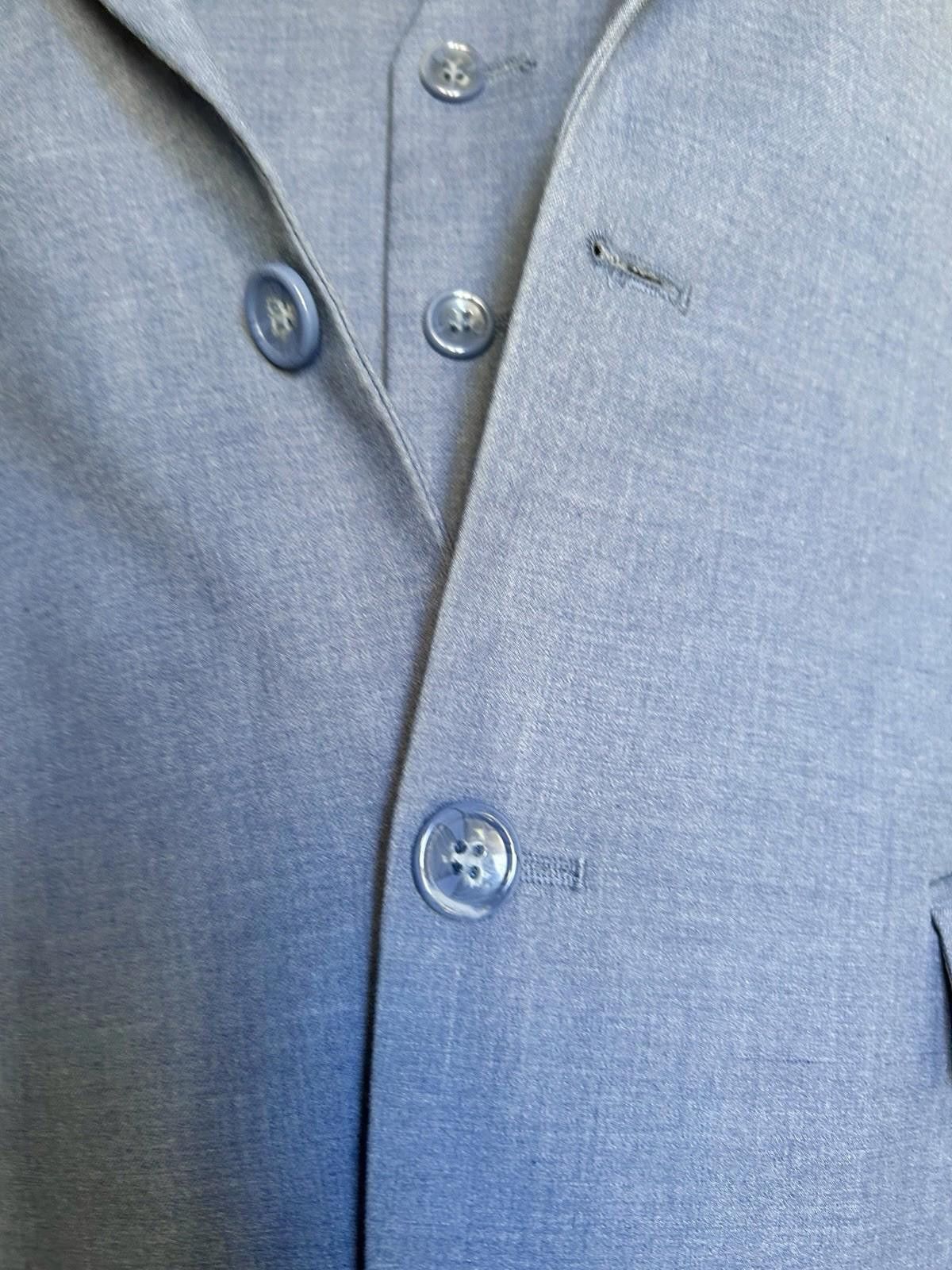 Designer Mr. Nicks 40S Blue Blazer Vest Superior 150’s Fabric Italy Size 40S - 2 Thumbnail