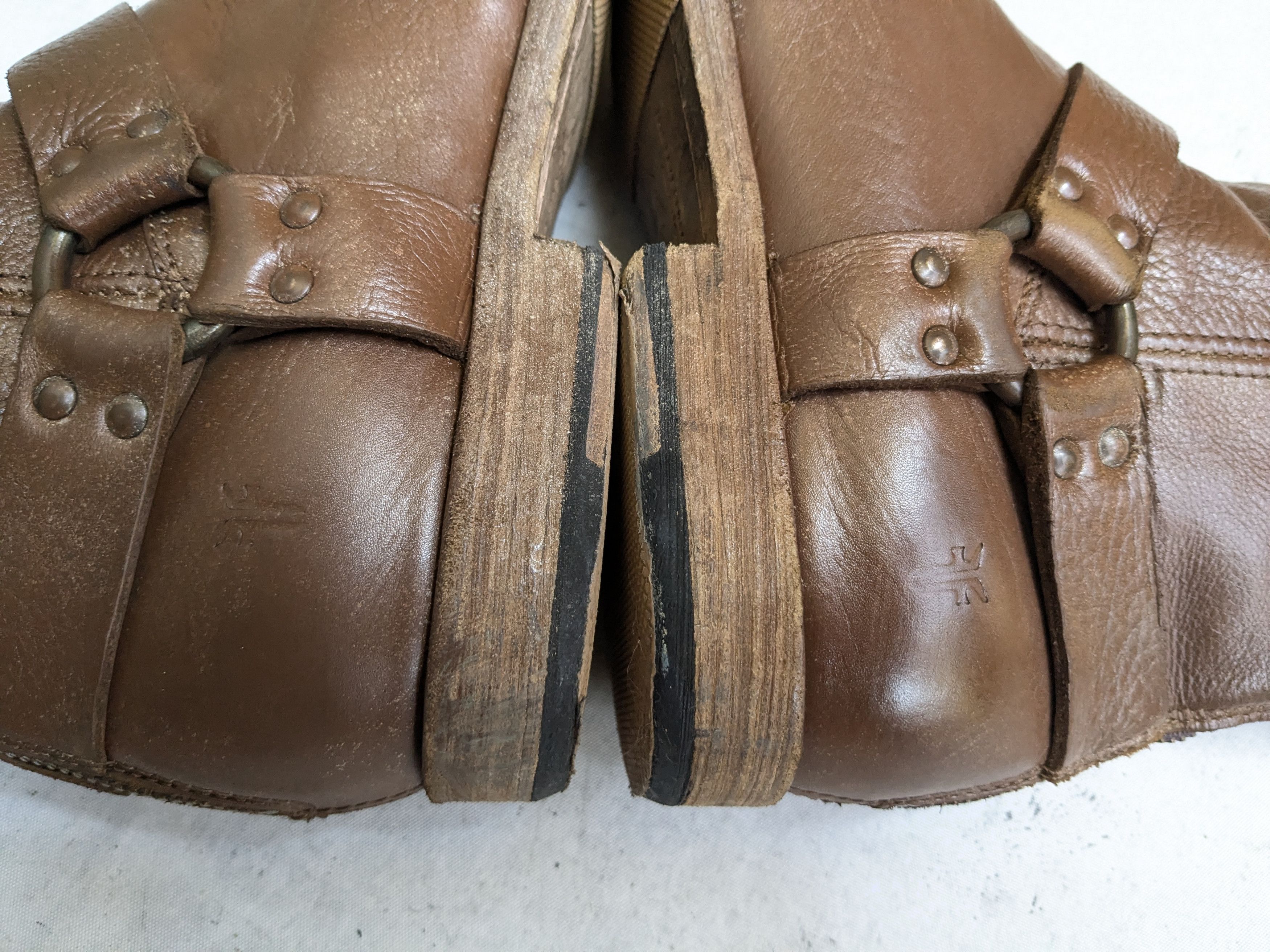 Frye Frye Harness Brown Leather 12 D Leather Buckle Size US 12 / EU 45 - 11 Thumbnail