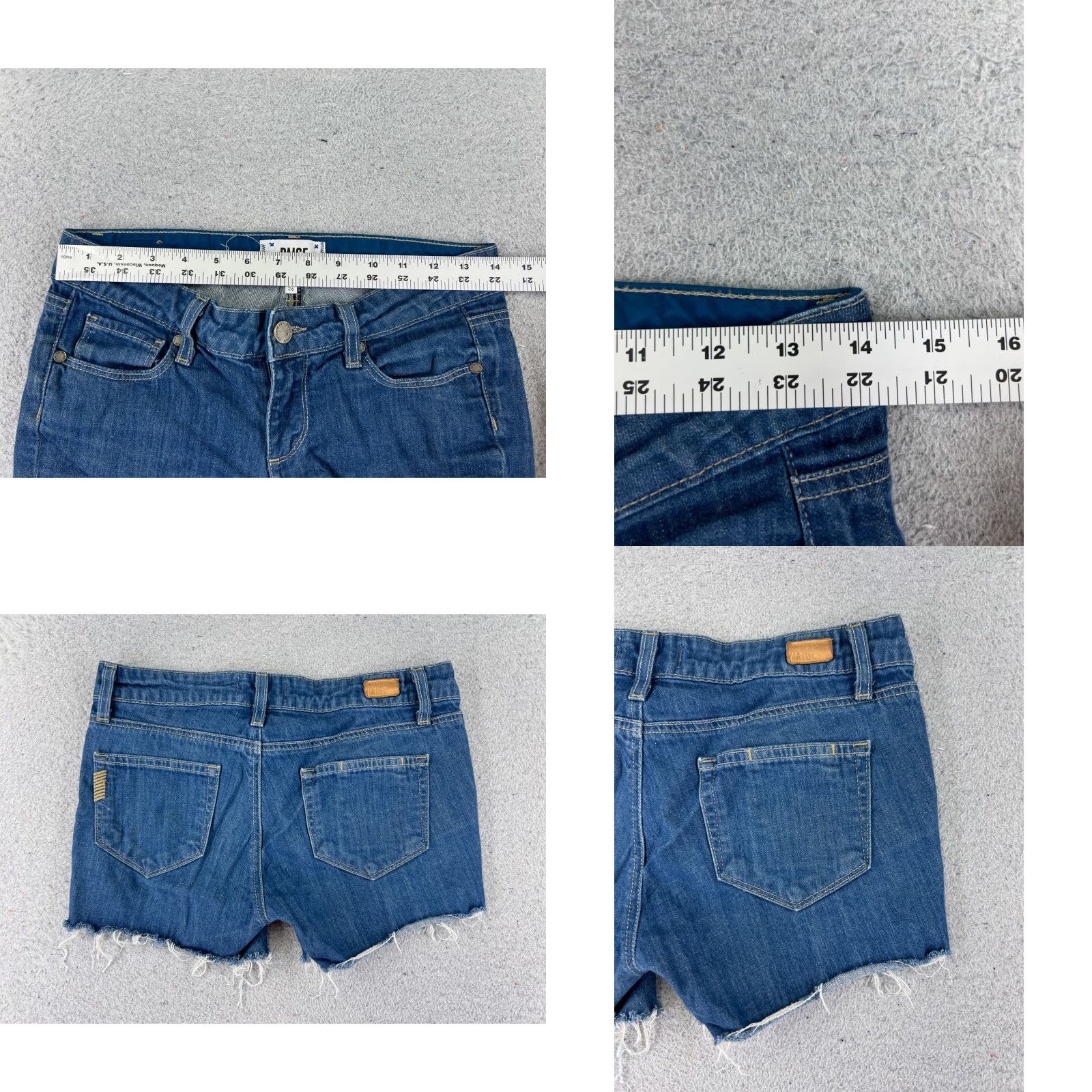 Anthropologie Anthropologie Paige Shorts Womens Blue Denim Cut-Off Low Rise 26 Regular 4 in Inseam 27x4 Cotton Size 26" / US 2 / IT 38 - 9 Thumbnail