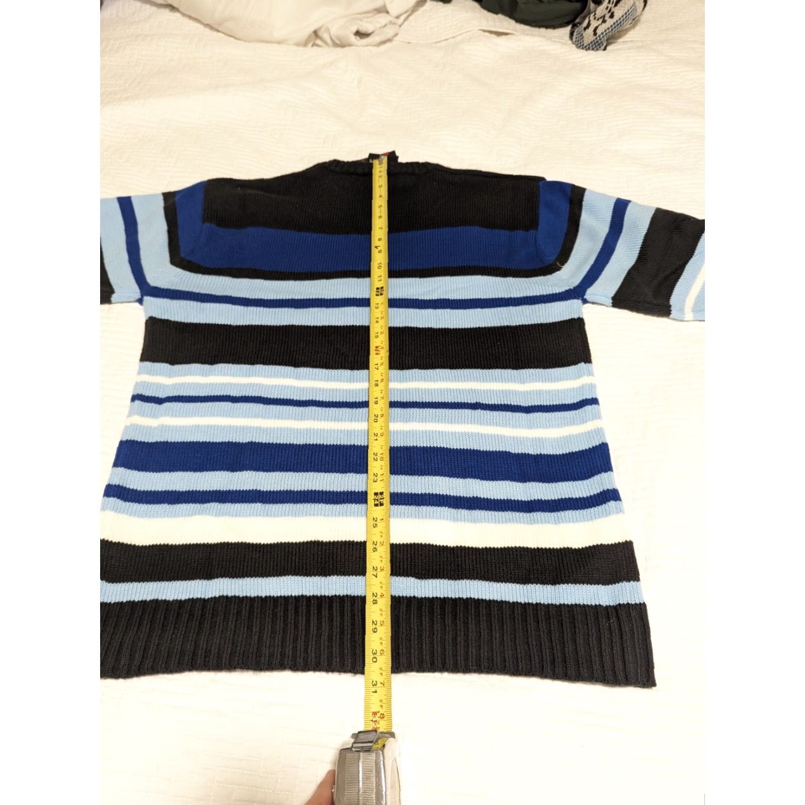 Southpole SouthPole Sweater Mens Pullover Knit Long Sleeve Striped Crew Neck Blue Sz M Size US M / EU 48-50 / 2 - 6 Thumbnail