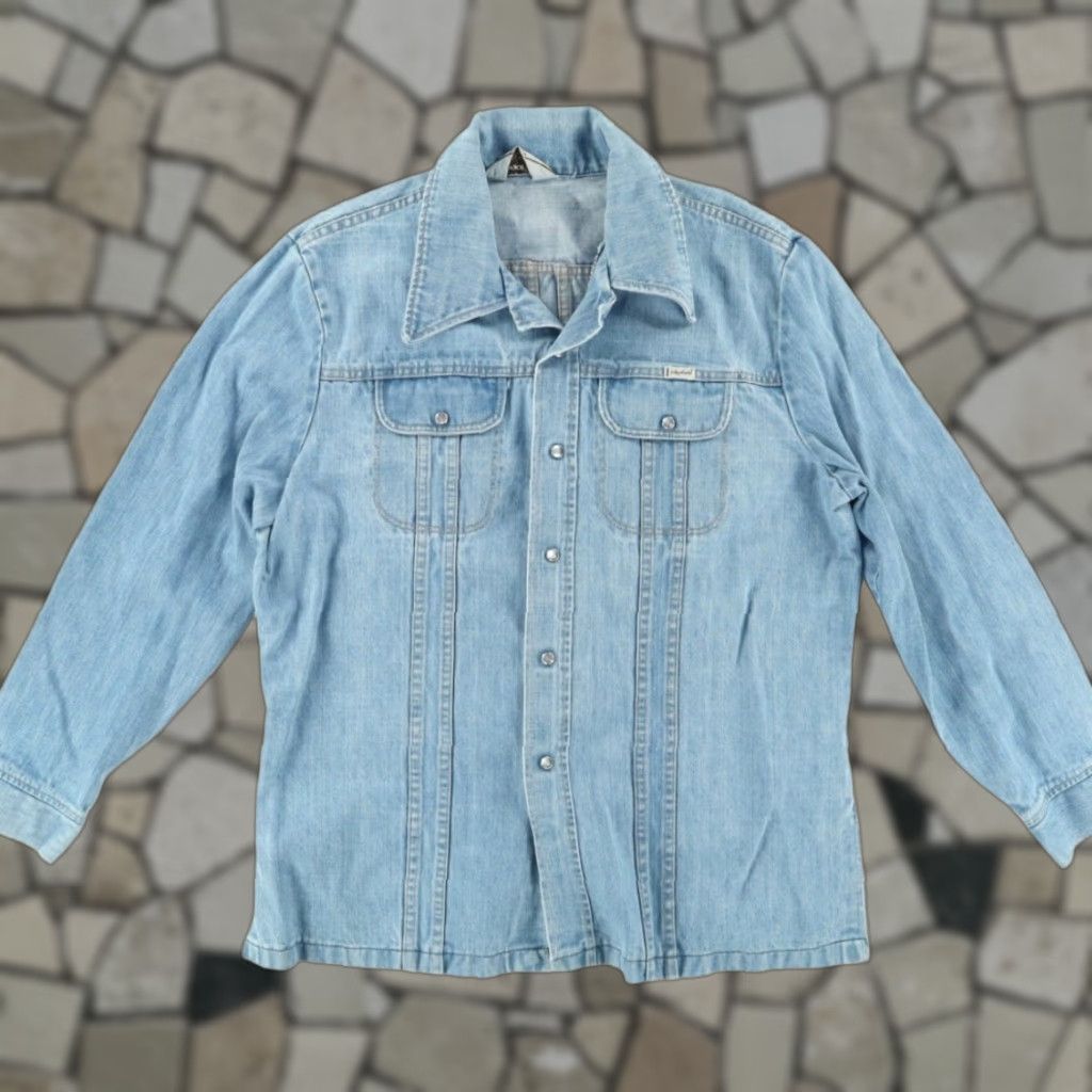 Vintage VTG Sedgefield Pearl Snap Denim Do Nothing Jacket Blue Men's XL Shirt Size US XL / EU 56 / 4 - 1 Thumbnail
