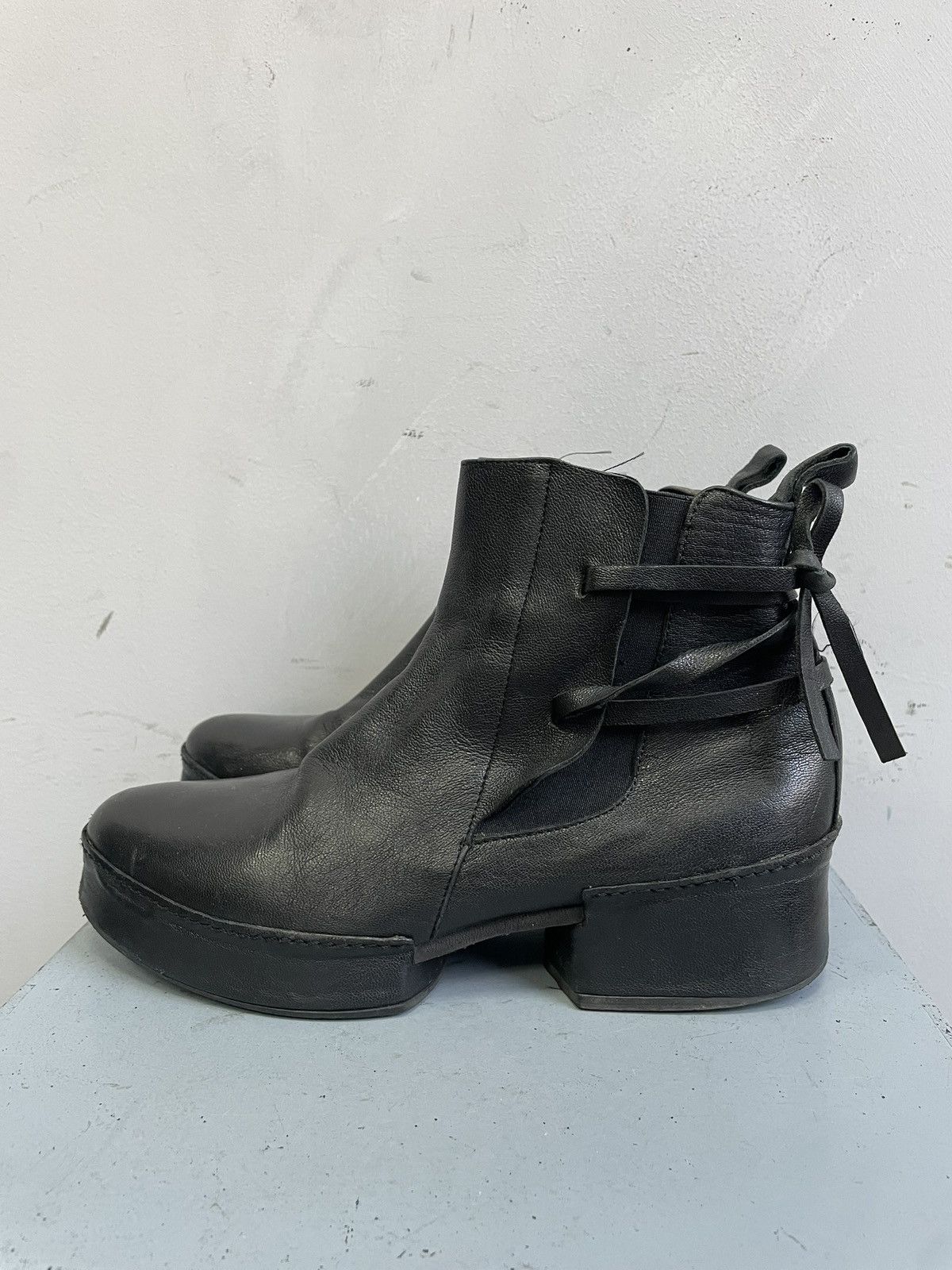 A.S.98 Black Leather Boots rick owens style avant garde y2k Style Size US 8 / IT 38 - 6 Thumbnail