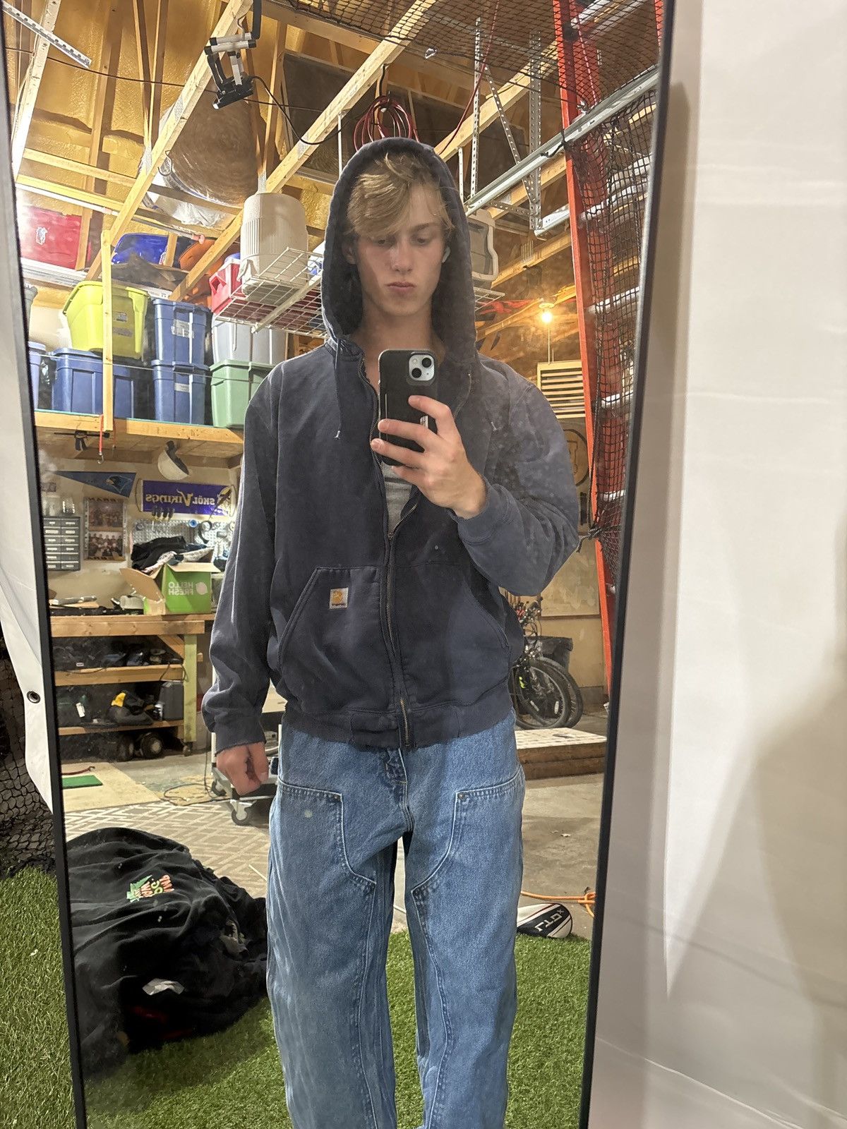 Carhartt distressed blue carhartt zip hoodie Size US L / EU 52-54 / 3 - 2 Thumbnail