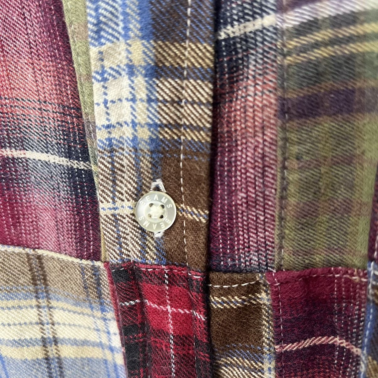Beams Plus × Needles Beam Patchwork Flannel Button Up Shirt Size US L / EU 52-54 / 3 - 3 Thumbnail