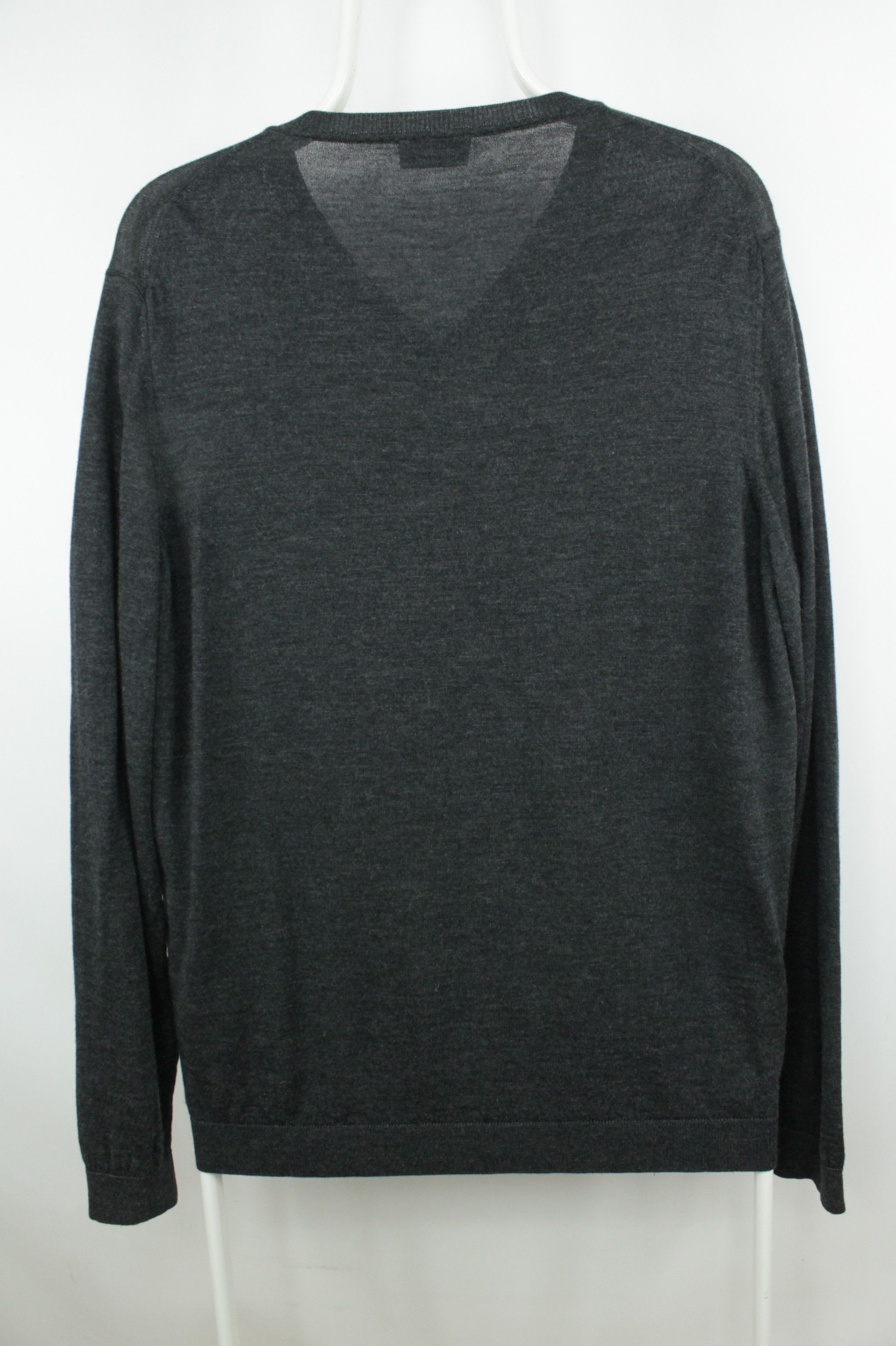 Other Rene Lezard Light Gray Wool V-Neck Slim Fit Pullover Sweater Size US L / EU 52-54 / 3 - 6 Thumbnail