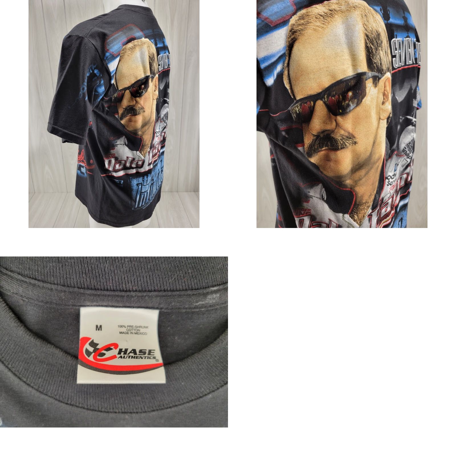 Chase Authentics VINTAGE Chase Authentics Dale Earnhardt All Over Print T Shirt Men's M Black Shirt Mens 90s NASCAR Size US M / EU 48-50 / 2 - 8 Thumbnail