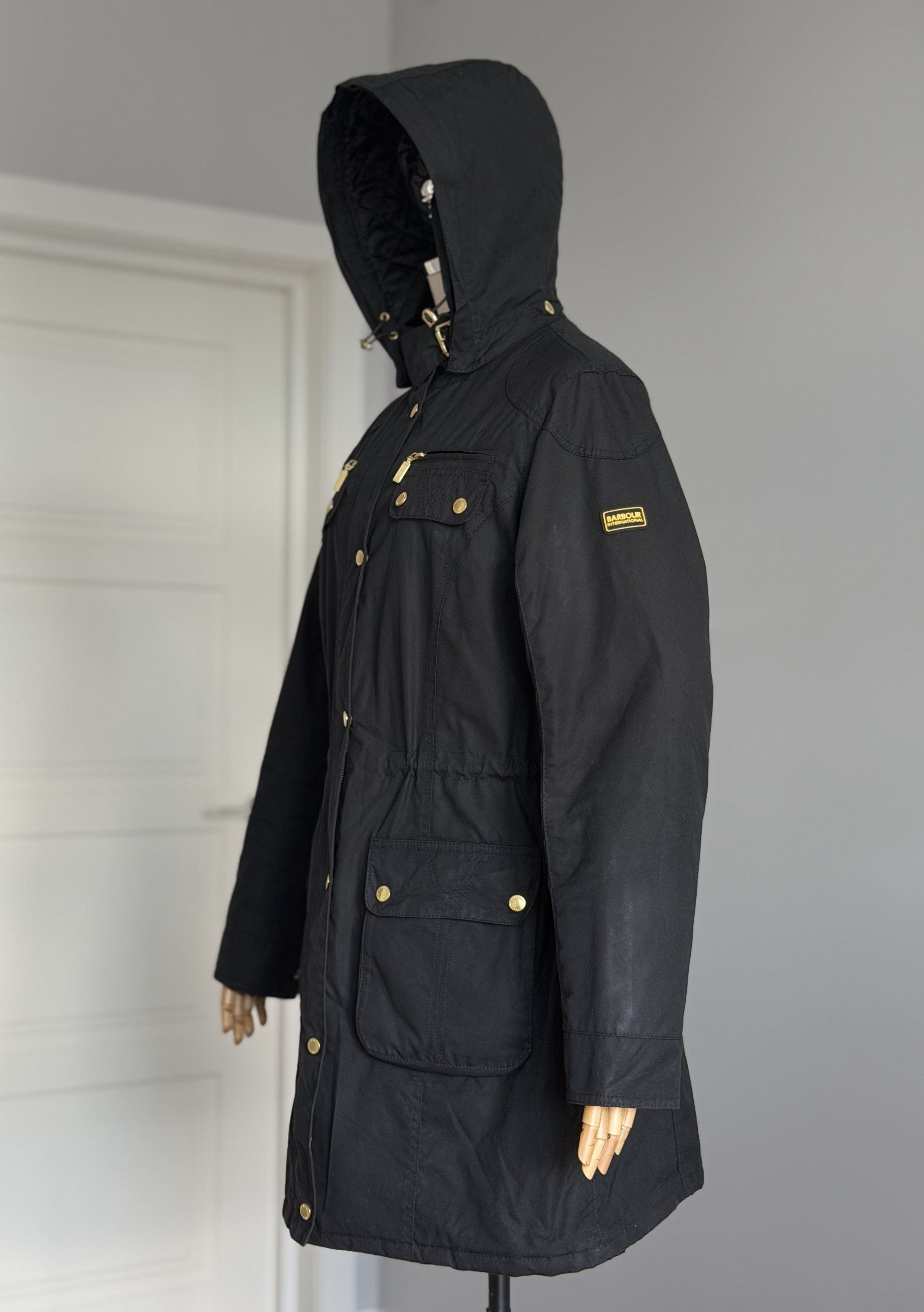Barbour BARBOUR International SLIPSTREAM Wax Women's Hooded Jacket Size XL / US 12-14 / IT 48-50 - 1 Thumbnail