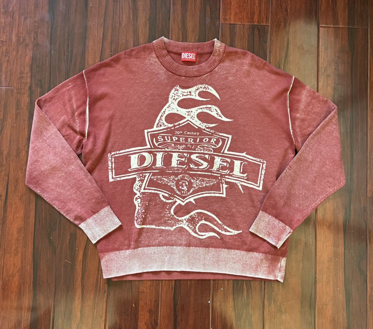 Diesel Diesel K-BELEZ Knitted Sweatshirt Flame Graphic Size M Size US M / EU 48-50 / 2 - 1 Thumbnail