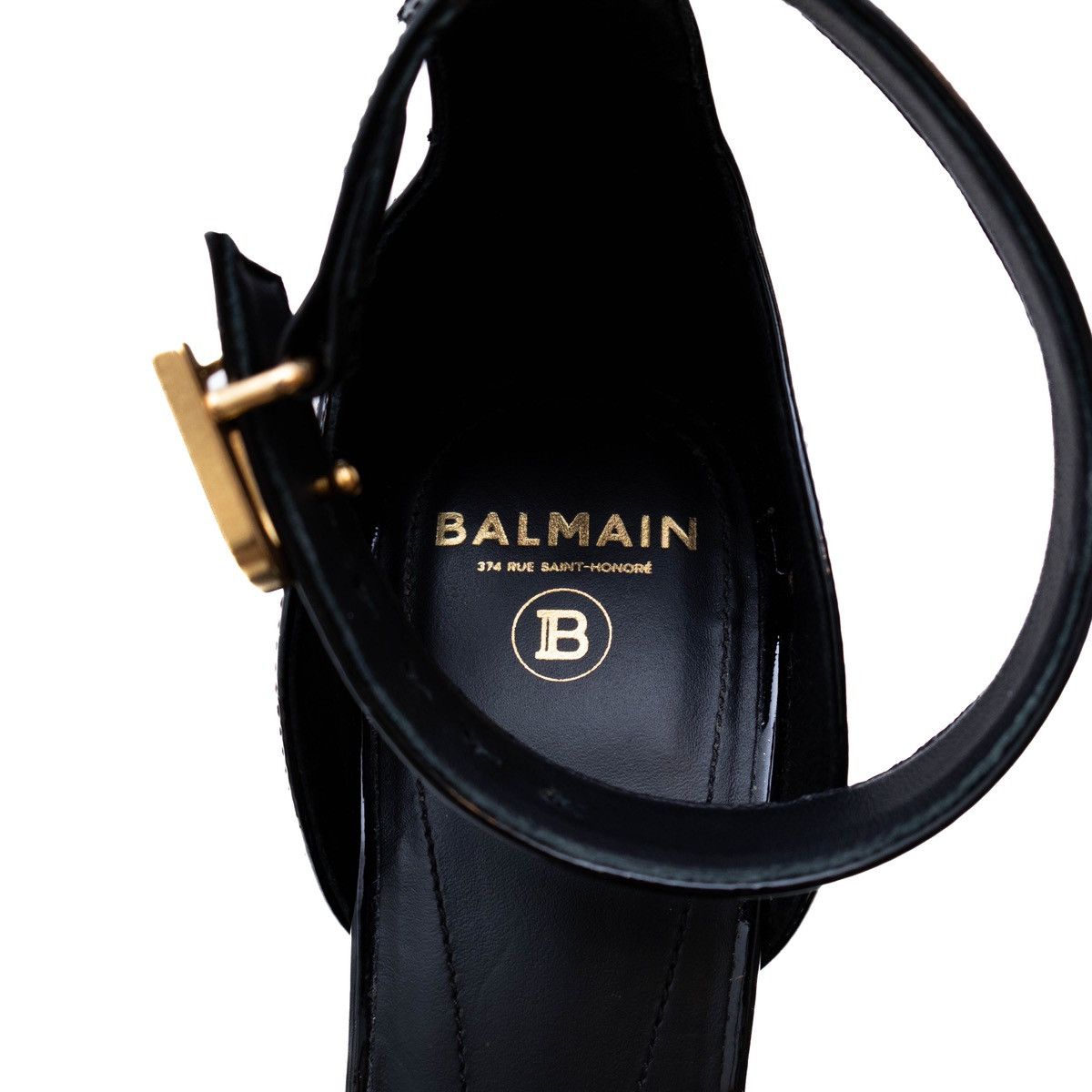 Balmain MRP BALMAINSaveria Patent-leather Platform Sandals In Black Size US 6 / IT 36 - 7 Thumbnail
