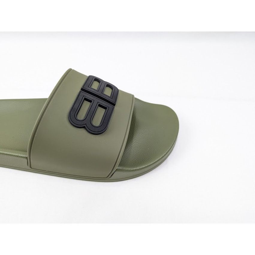 Balenciaga o1rshd1 BB Injecfion Pool Slides in Khaki Size US 9 / EU 42 - 3 Thumbnail