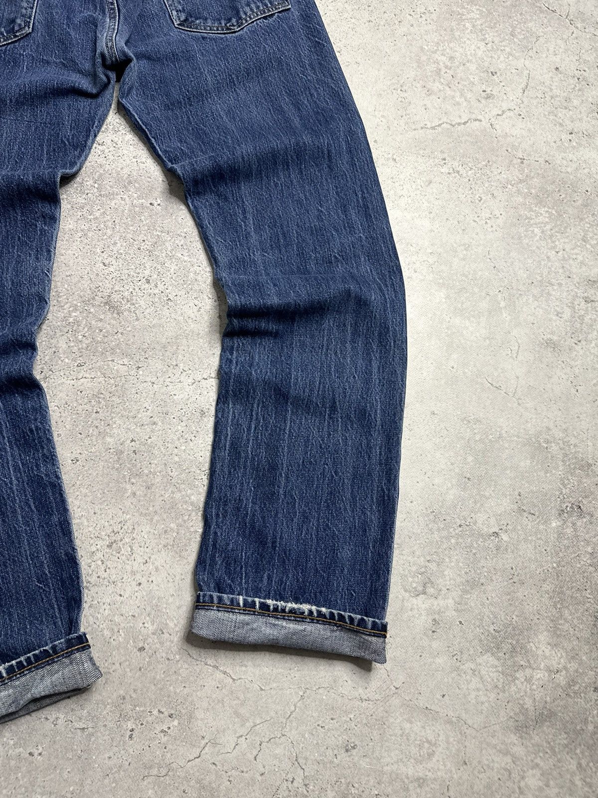 Levi's Levi’s 505 0217 Big E Denim Blue Distressed Selvedge Pants Size US 33 - 4 Thumbnail