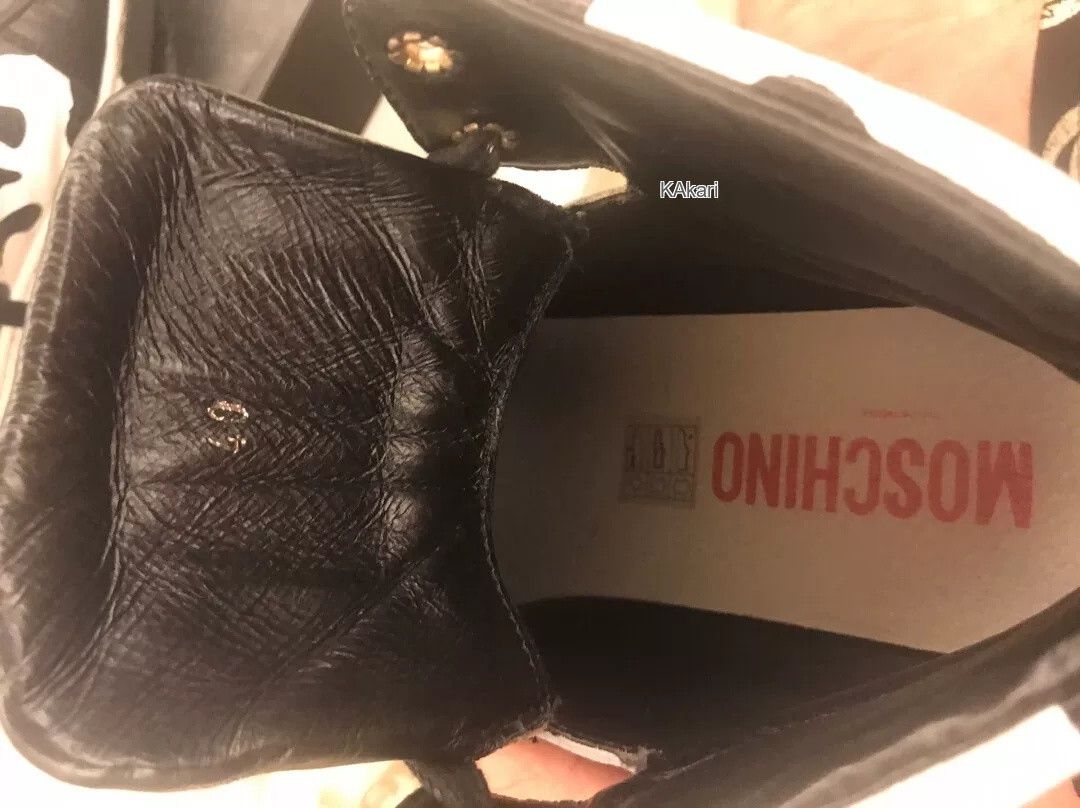 Moschino Moschino Cow Print Leather High-Top Sneakers Size US 7 / EU 40 - 6 Thumbnail