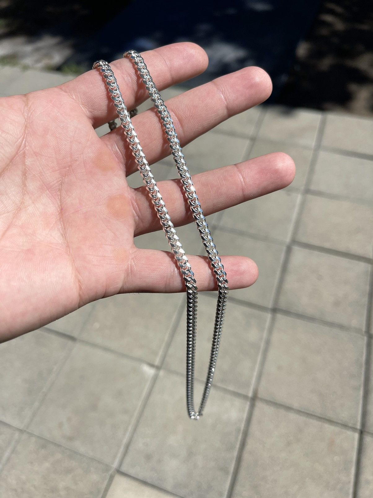 Sterling Silver Silver Miami Cuban Link Chain 24” Size ONE SIZE - 5 Thumbnail