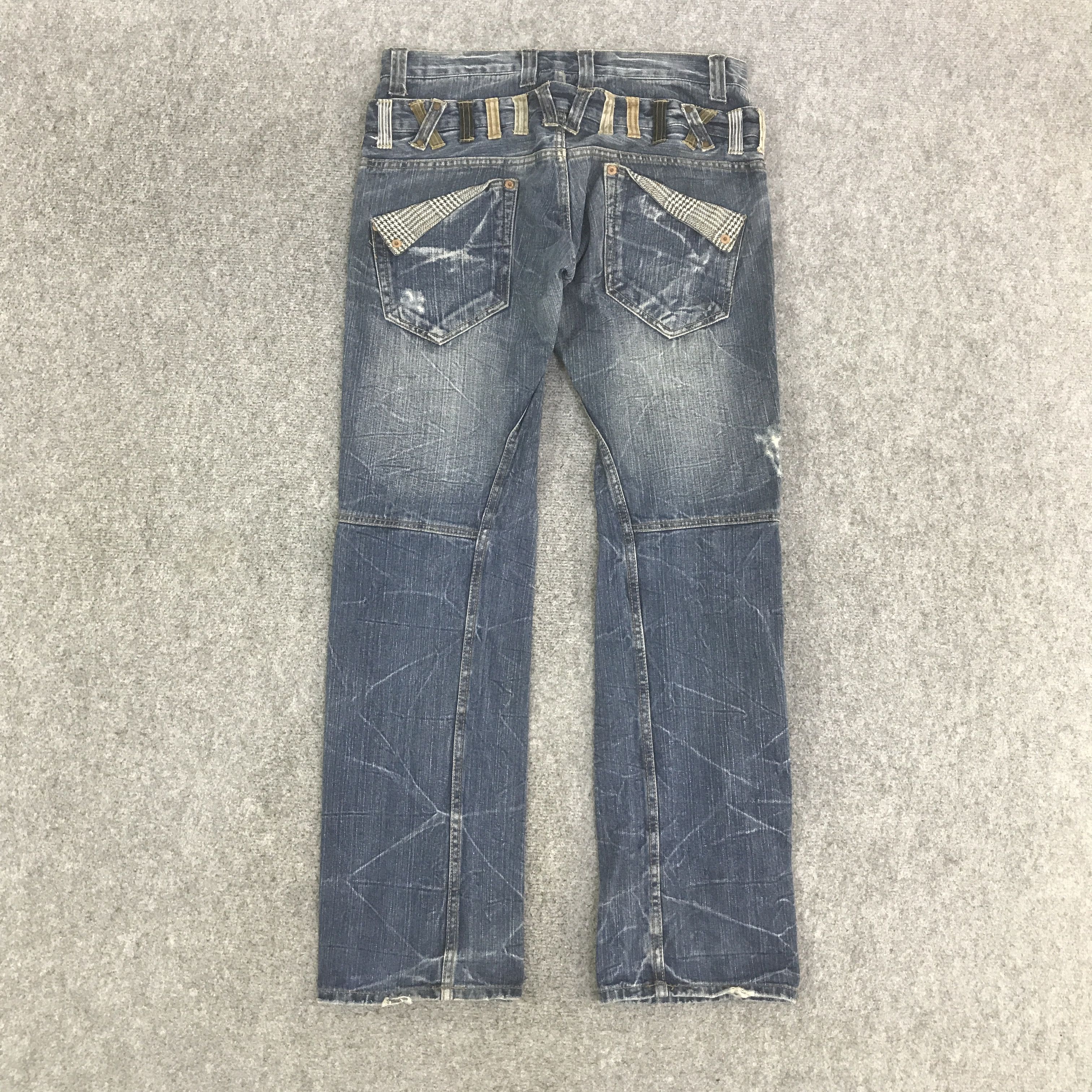 Japanese Brand DOUBLE WAIST EXPLOSION DENIM PANTS K130B18 Size US 34 / EU 50 - 4 Thumbnail