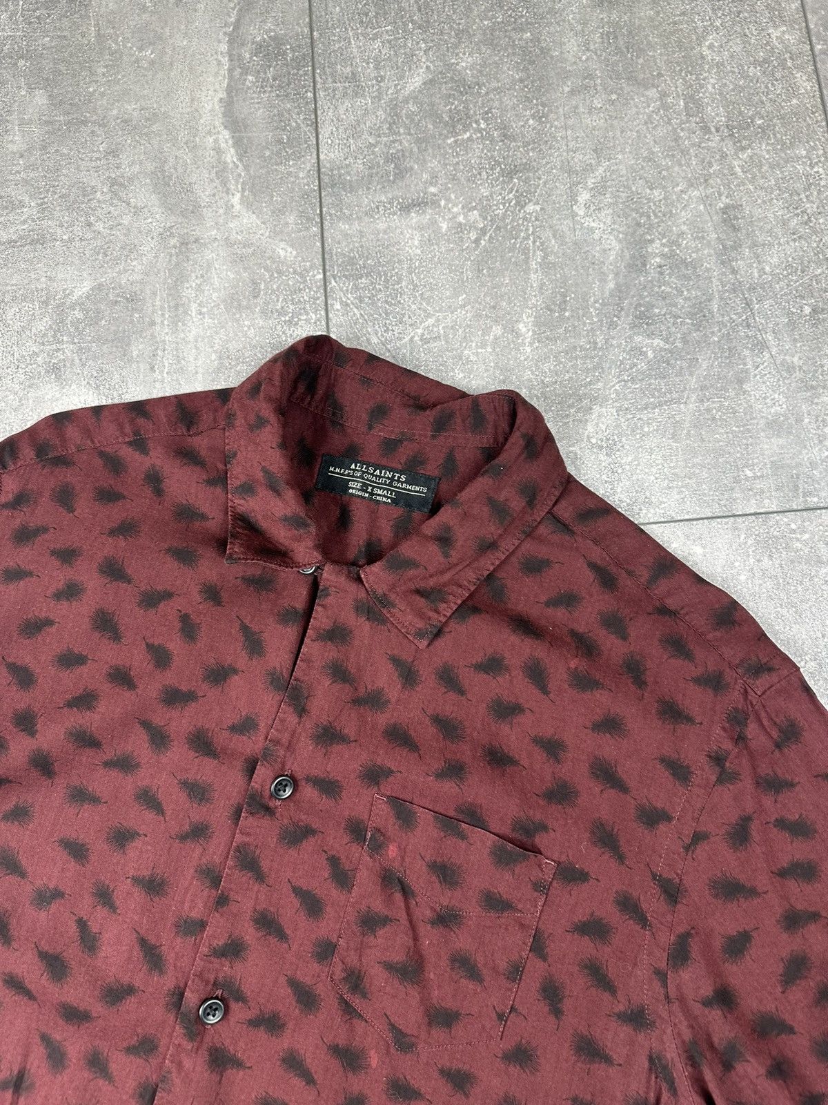 Allsaints Allsaints Burgundy Havre SS Shirt Button Up Size US XS / EU 42 / 0 - 4 Thumbnail