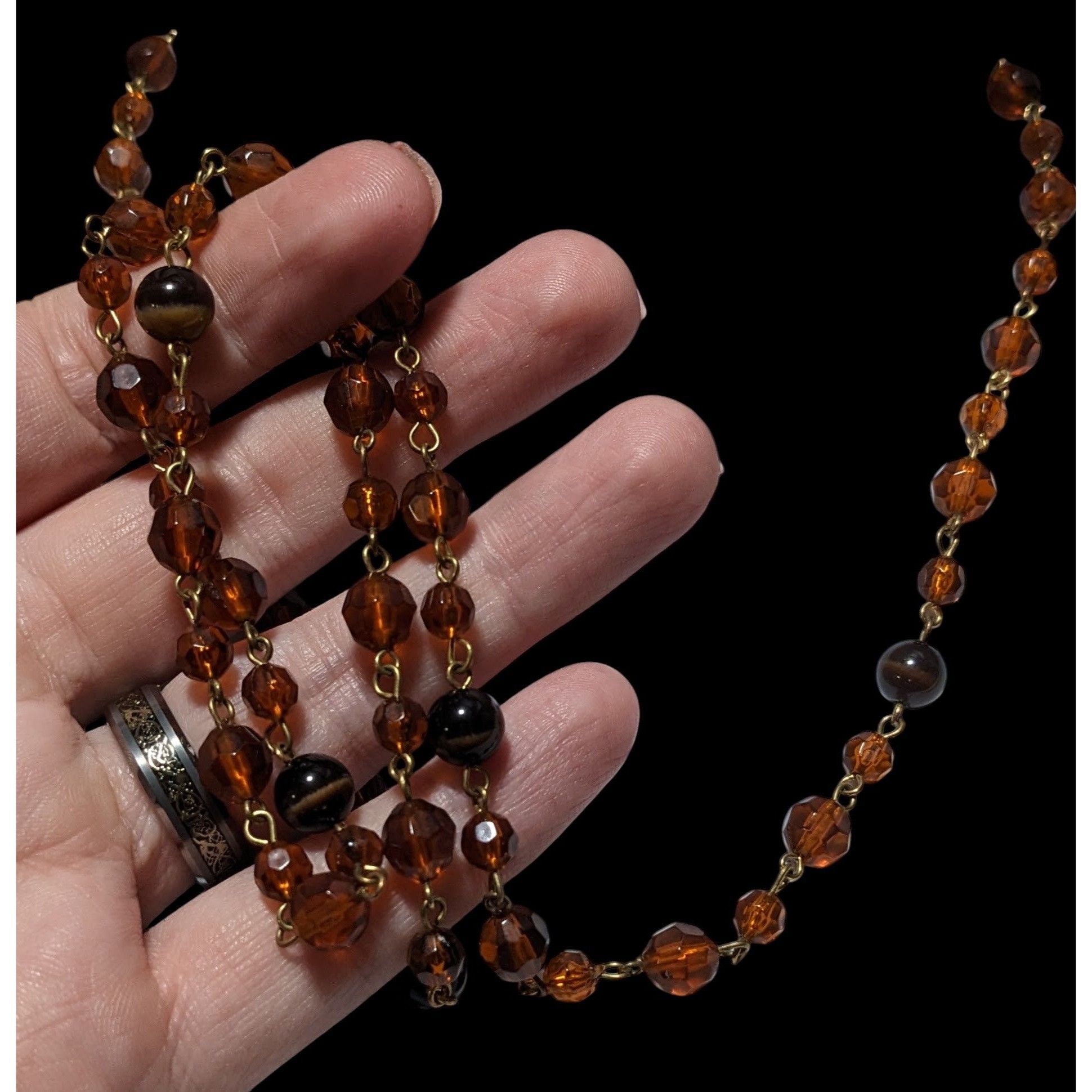 Other Retro 80s Brown And Gold Beaded Necklace Size ONE SIZE - 4 Thumbnail