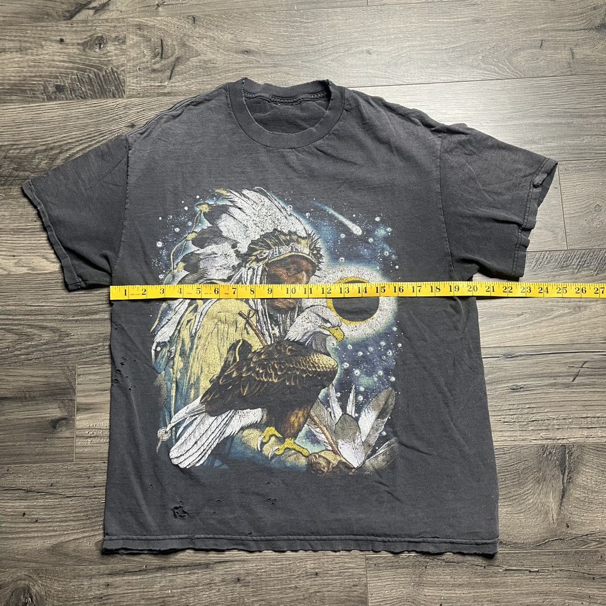 Vintage Vintage 90s native american faded black tee Size US L / EU 52-54 / 3 - 3 Thumbnail