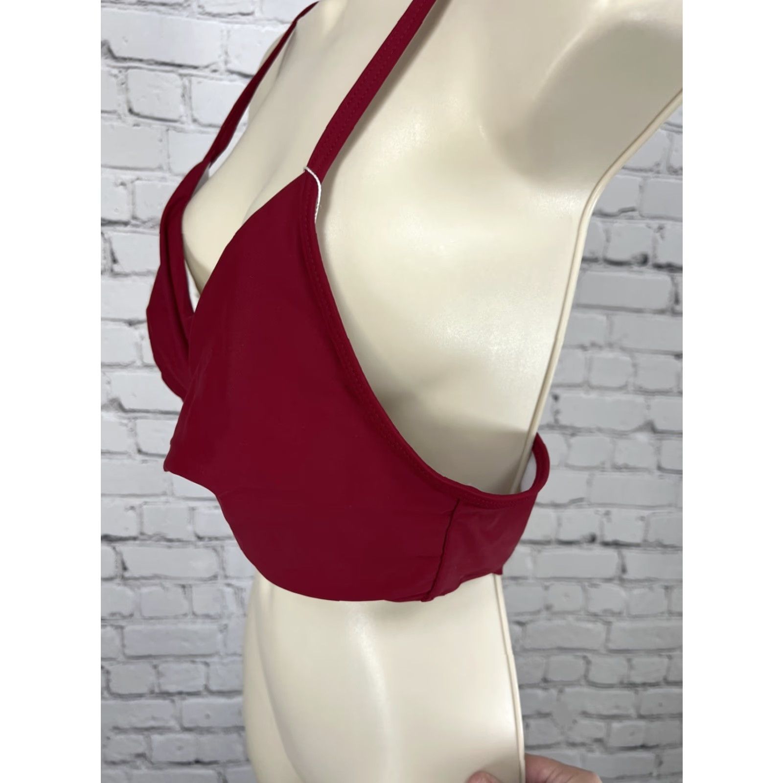 Vintage NWT Summer Mae Red Wrap Tie Bralette Bikini Tankini Padded Swimsuit Top L Striped Beach Womens Size L / US 10 / IT 46 - 4 Thumbnail