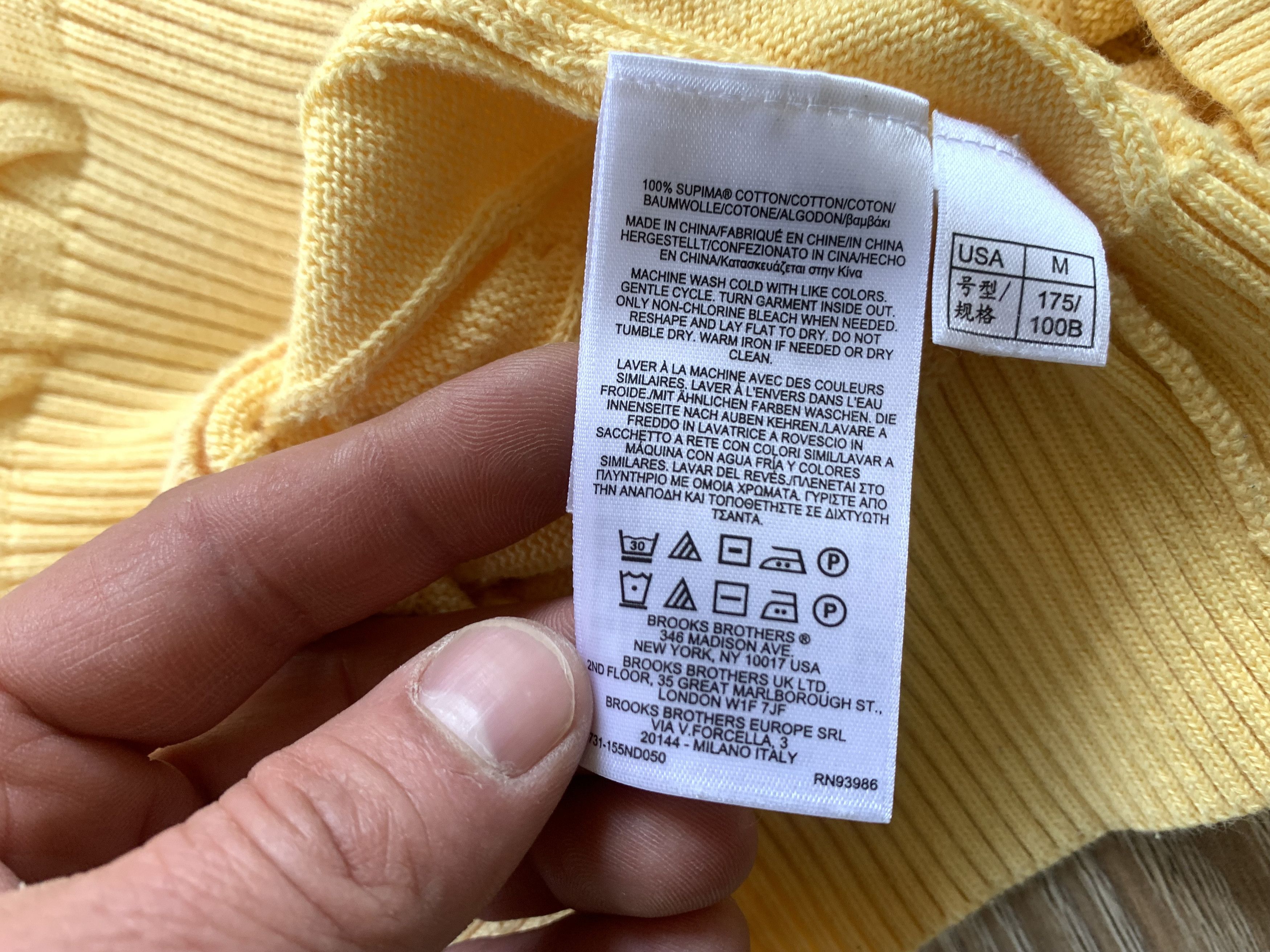 Brooks Brothers Brooks Brothers Cable-Knit Crew Neck Yellow Cotton Sweater Size US M / EU 48-50 / 2 - 9 Thumbnail