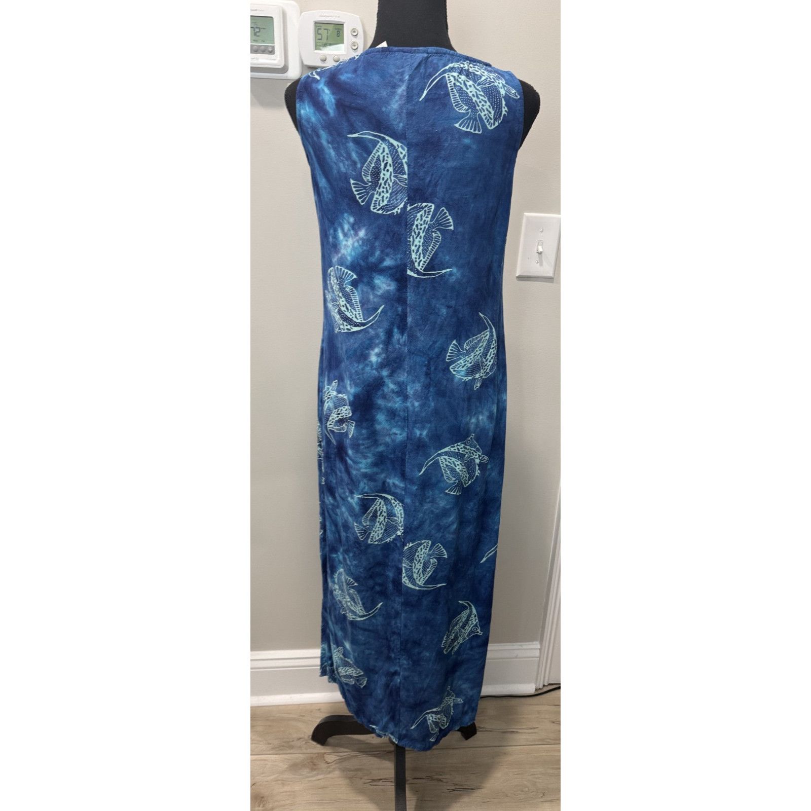 Other Paul Harris Fish Blue Boho Beach Dress Maxi Rayon Small Size S / US 4 / IT 40 - 2 Thumbnail