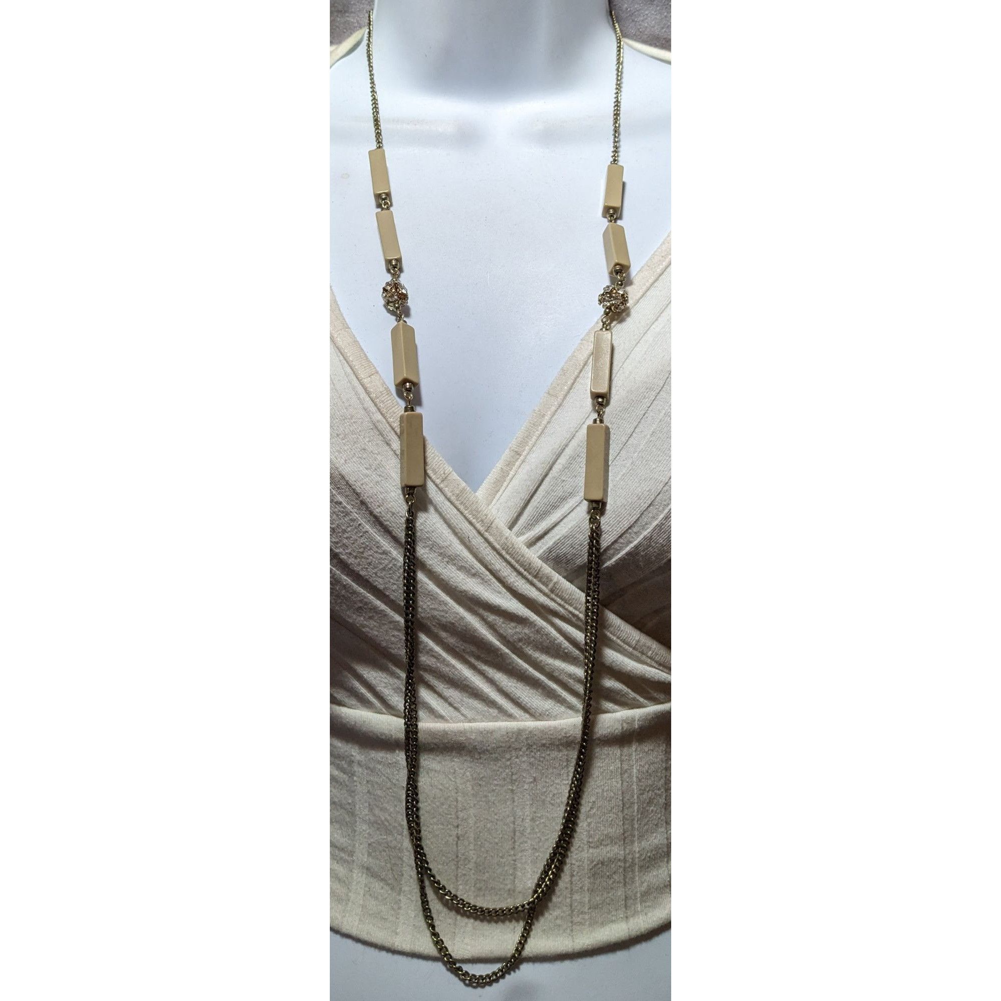 Banana Republic Preppy Beige Banana Republic Chain Station Necklace Size ONE SIZE - 2 Thumbnail