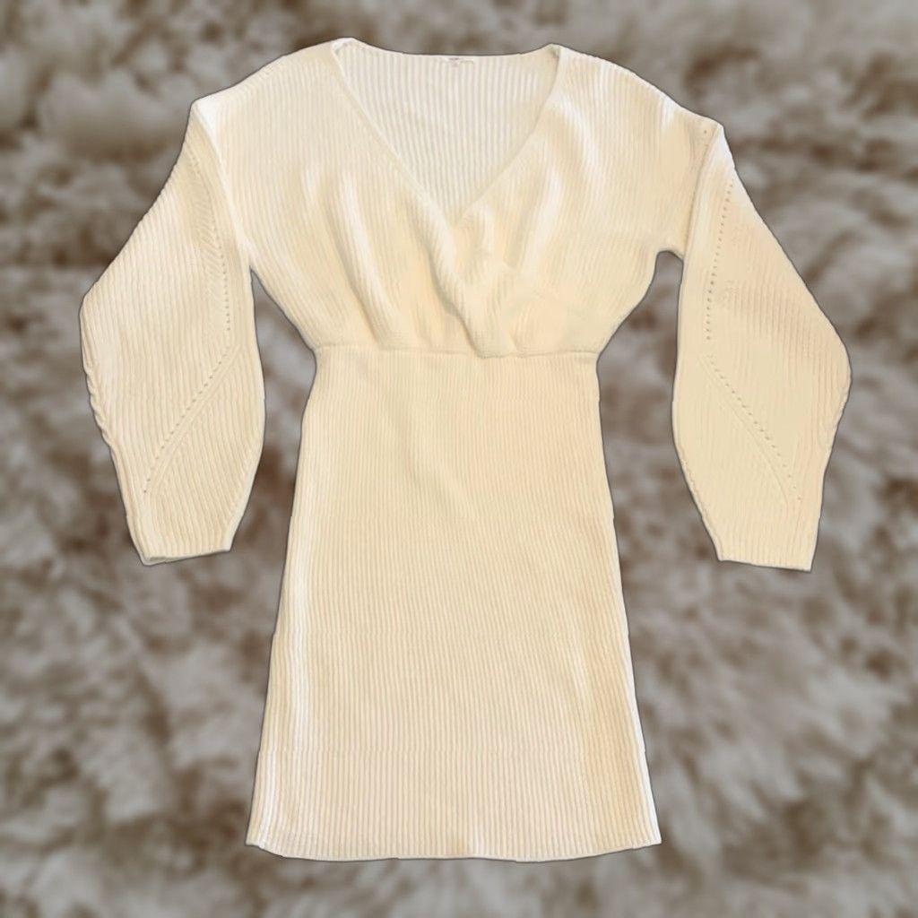 Tularosa White Long Sleeve Mini Dress
