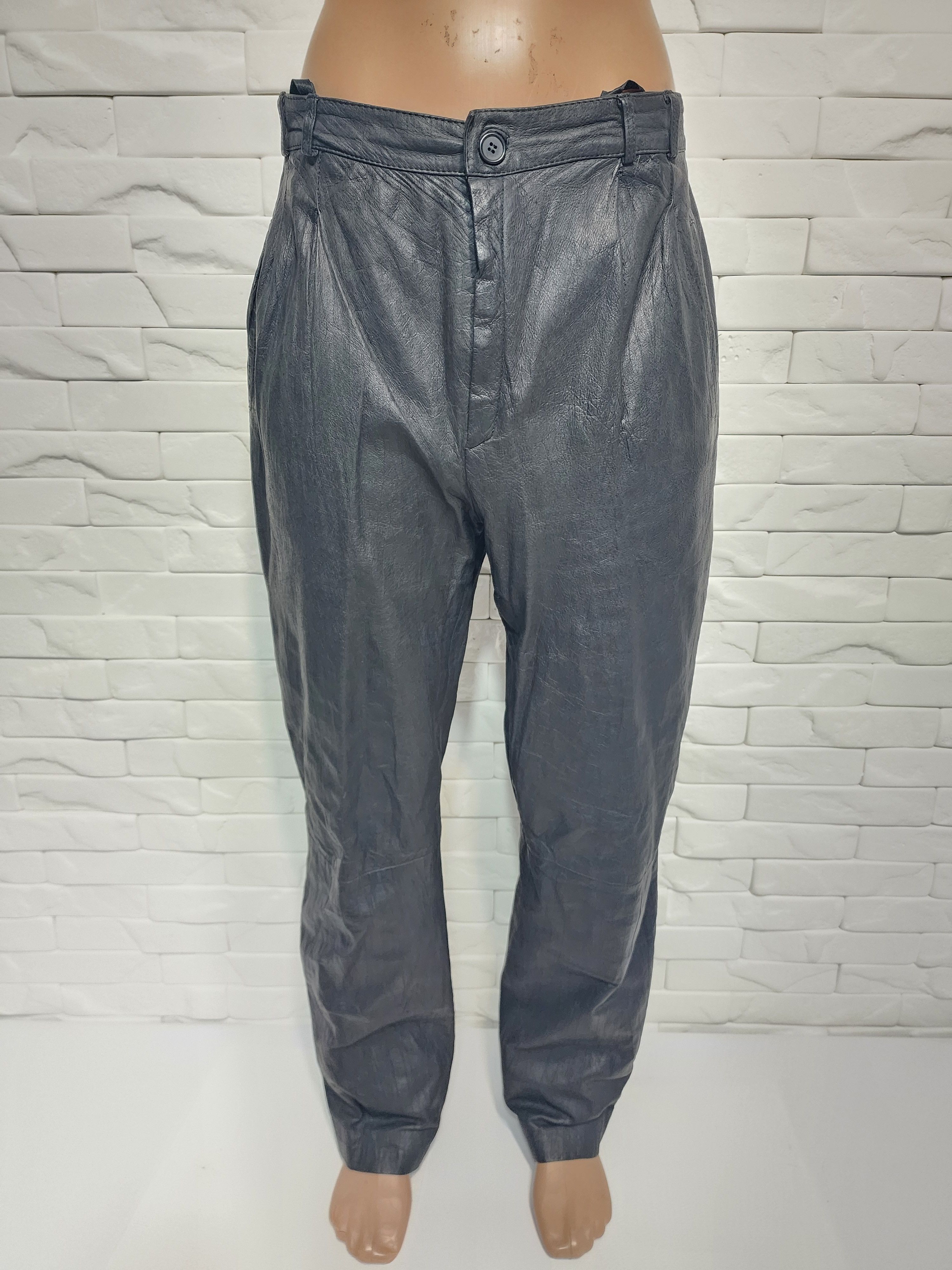 Genuine Leather Vintage Black Leather Pants: Men's Soft Leather Trousers Size US 29 - 3 Thumbnail