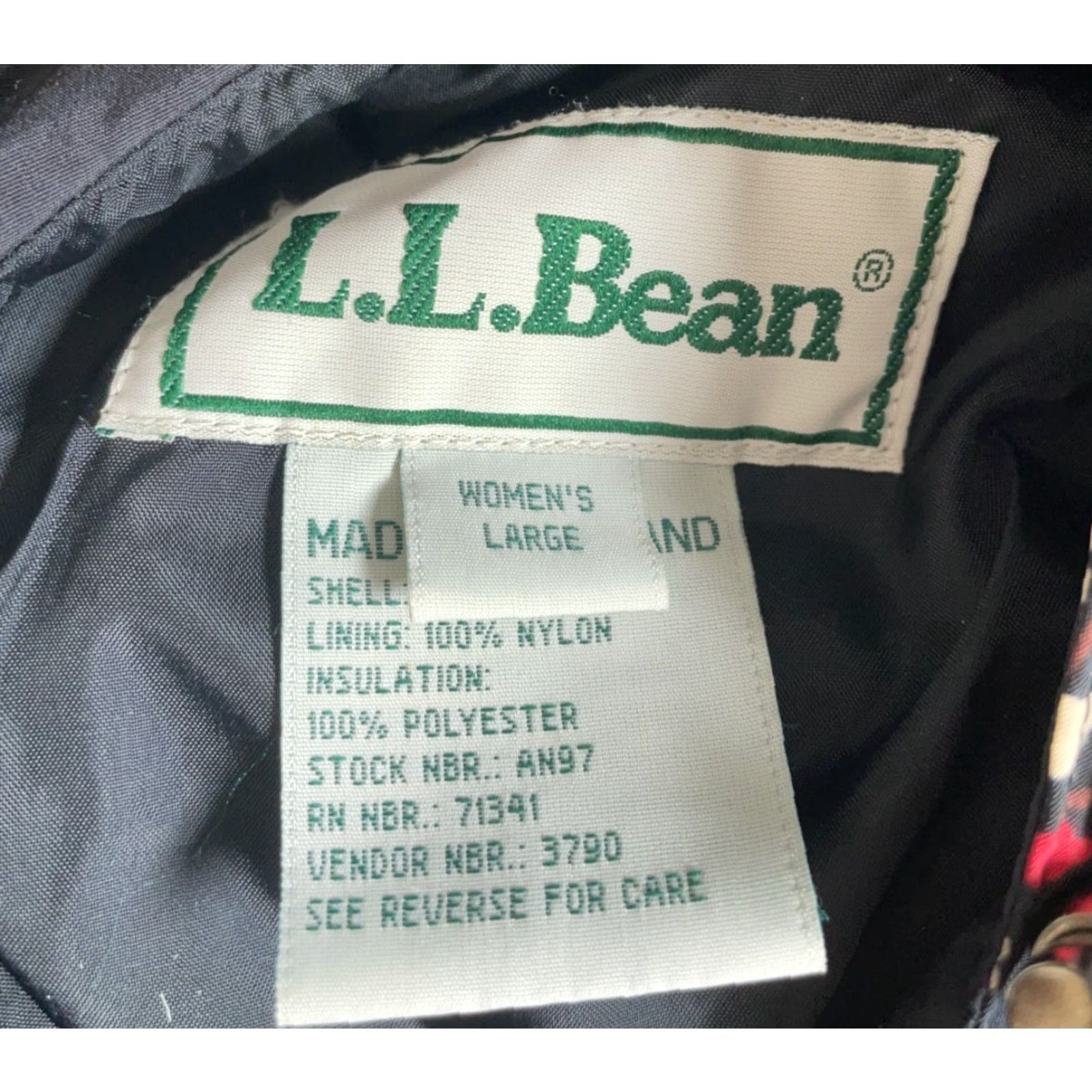 Vintage L.L. Bean Jacket Women's Large Black 1/4 Zip Hooded Anorak Geometric Nylon Size L / US 10 / IT 46 - 3 Thumbnail