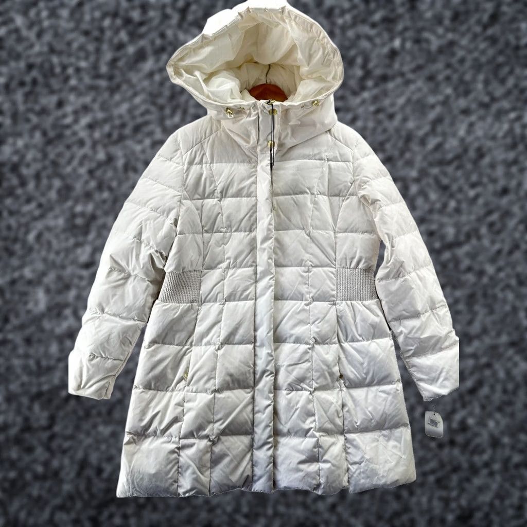 Cole Haan VINTAGE? No. Cole Haan Womens XL White Puffer Down Coat Long Hooded Quilted NEW Size XL / US 12-14 / IT 48-50 - 1 Thumbnail